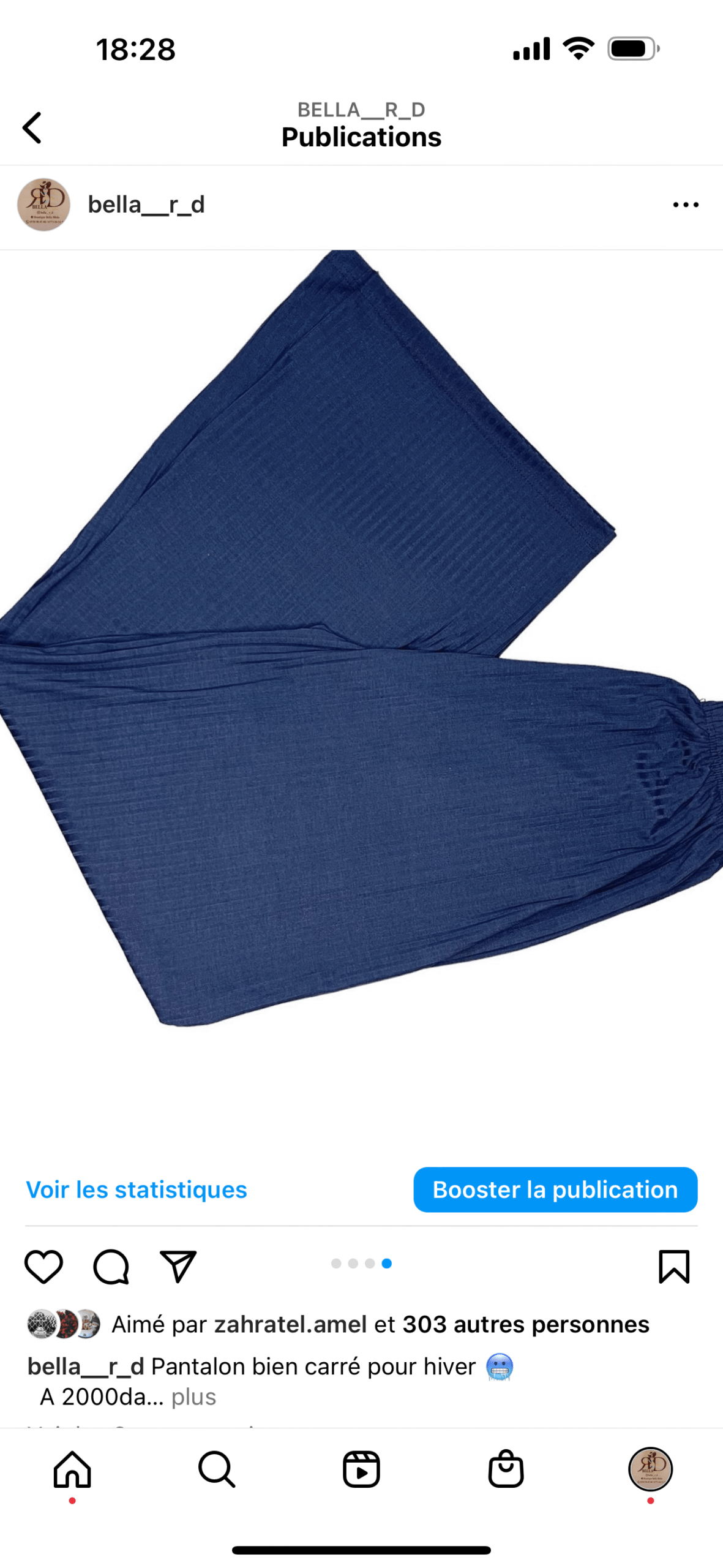 Alternative view of Pantalon bordeaux taille haute