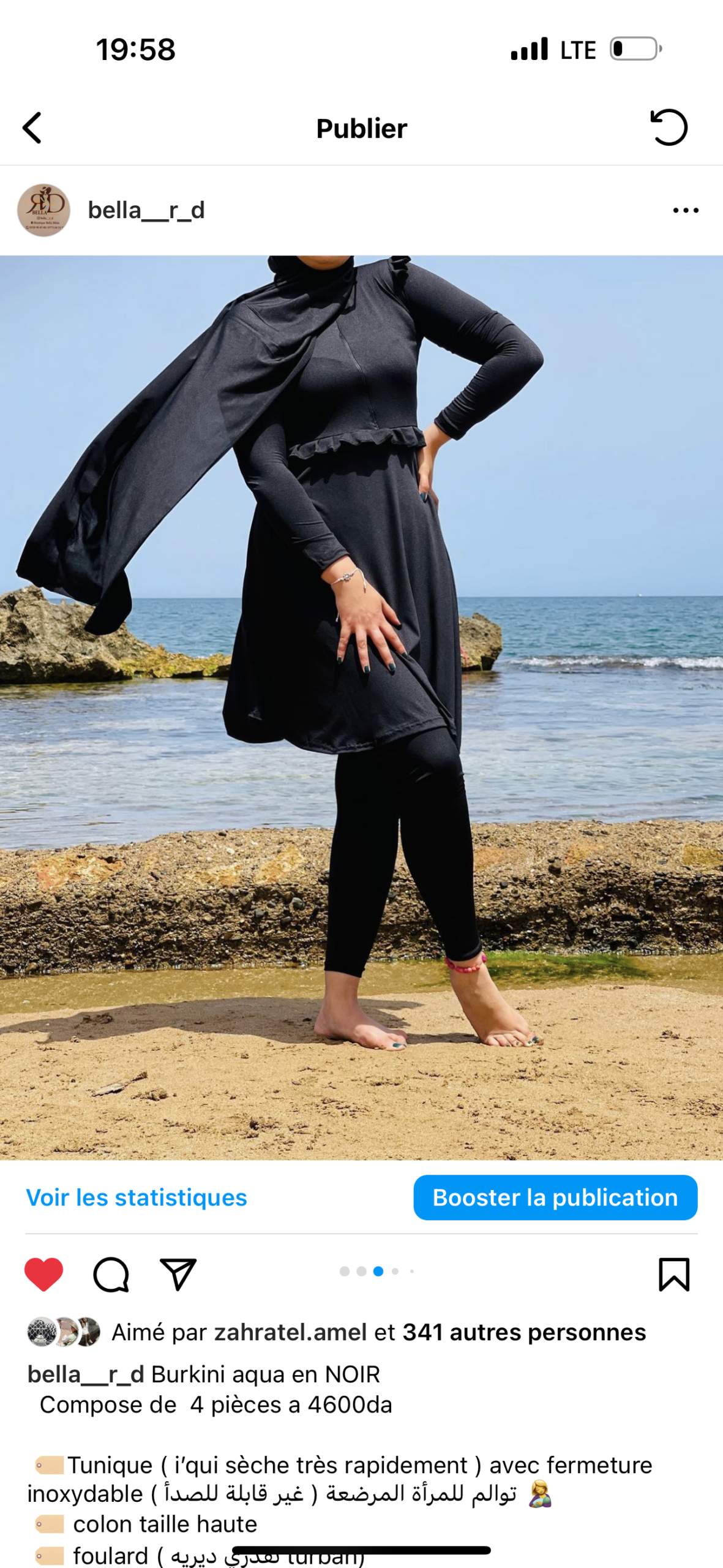 Burkini Aqua en Noir – Image 3