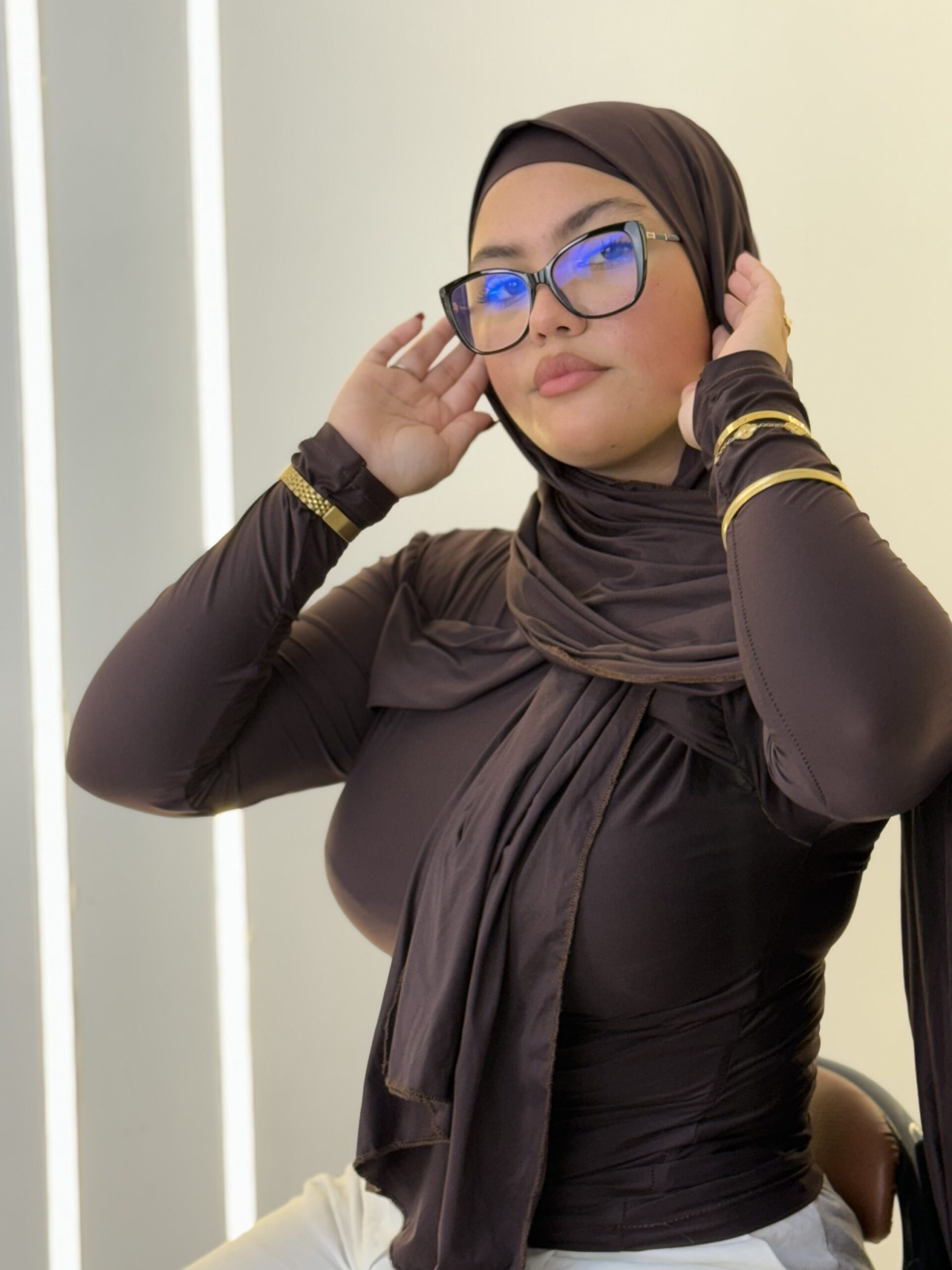 Foulard express 2en1 marron chocolat