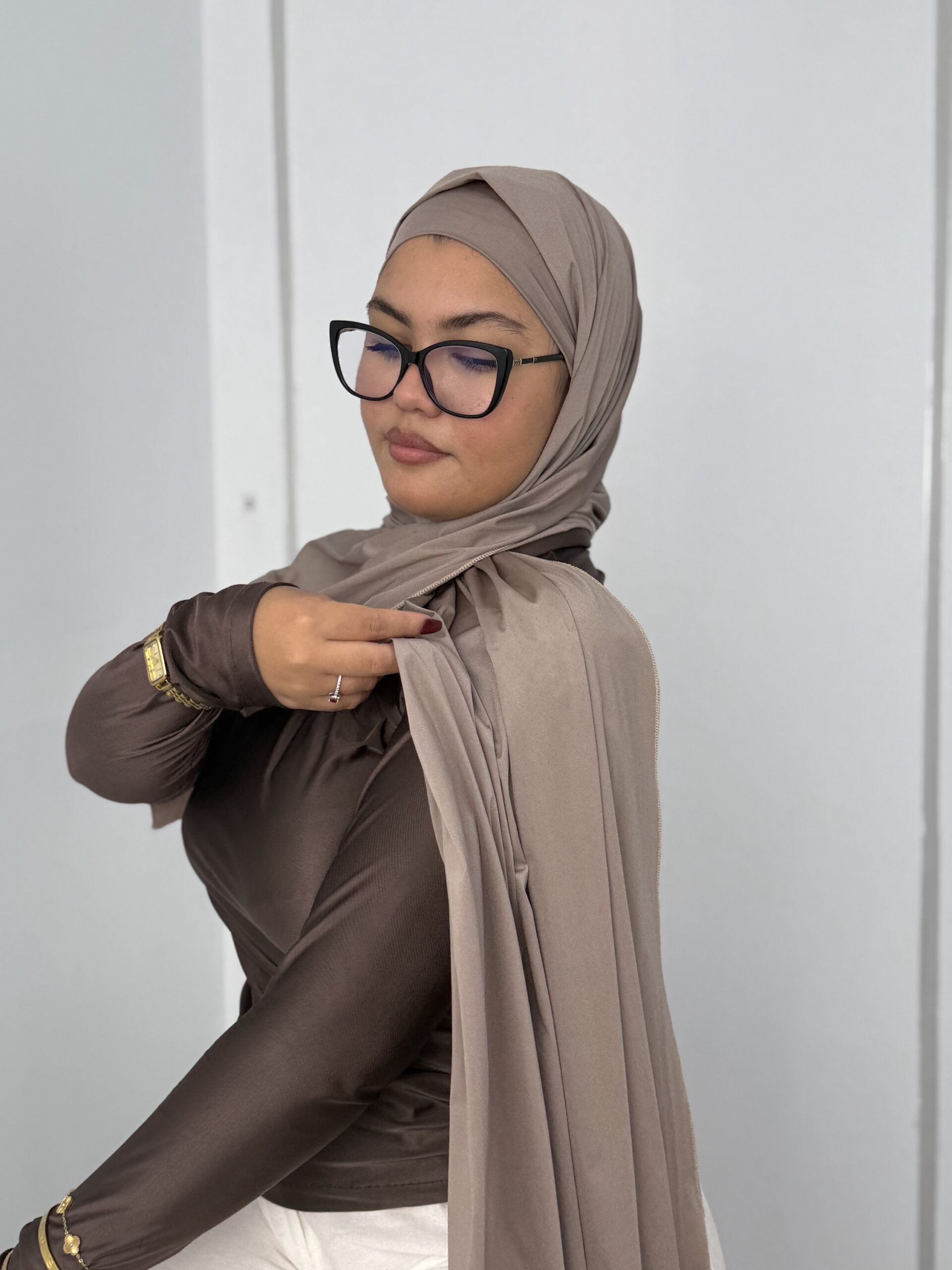 Alternative view of Foulard express beige top