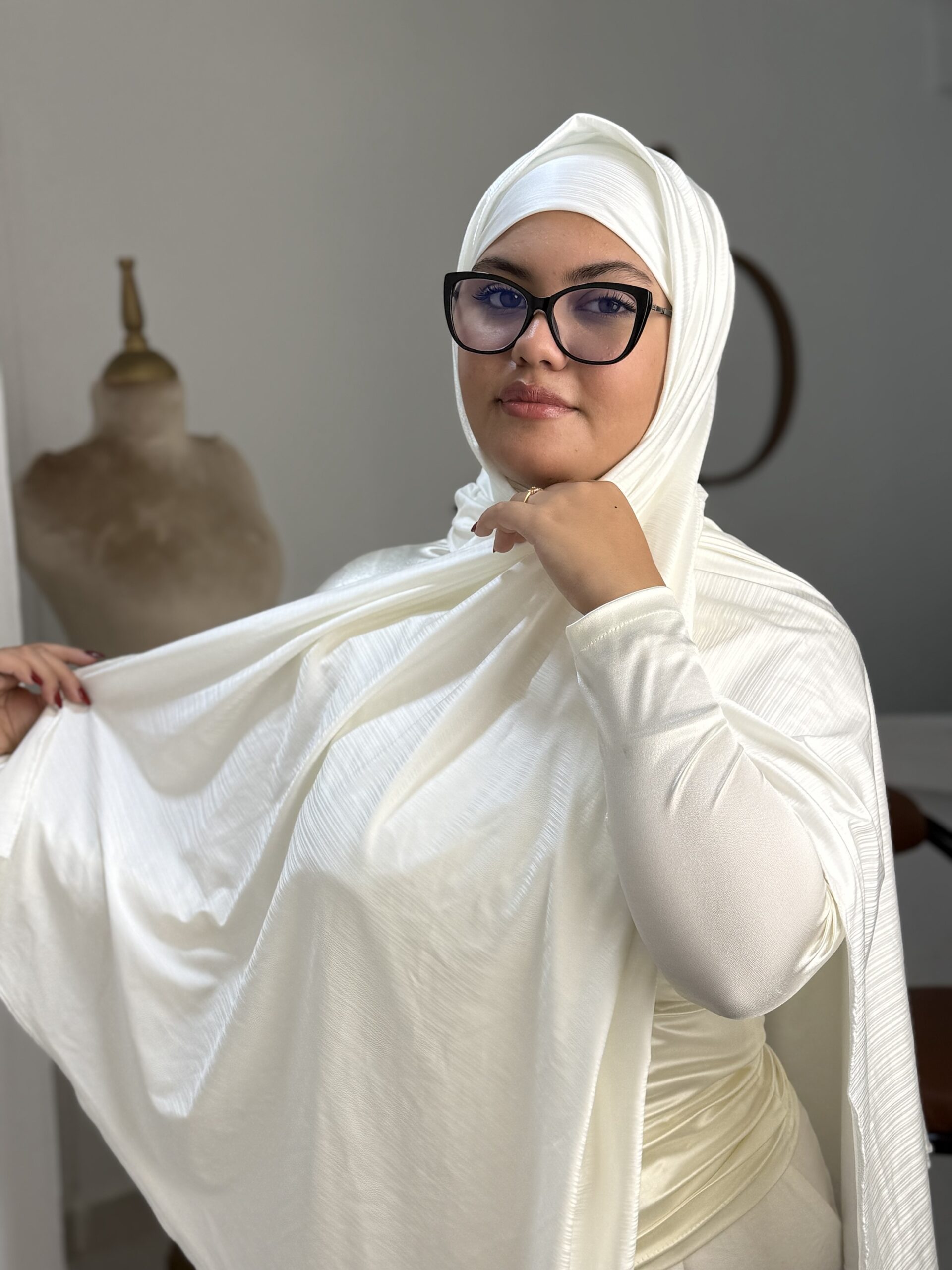 Foulard express blanc marbre