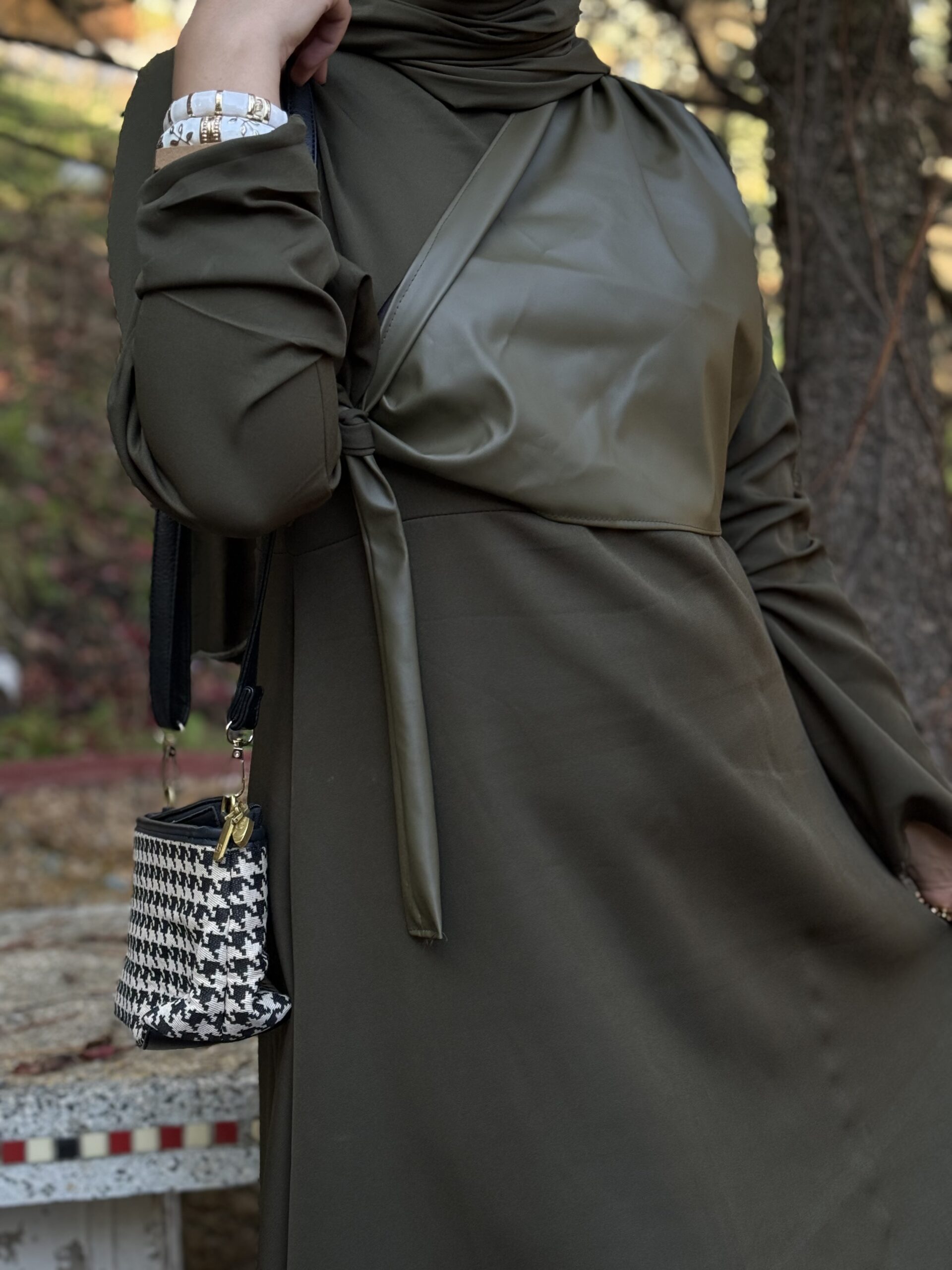 Robe hijab Skaï en vert – Image 4