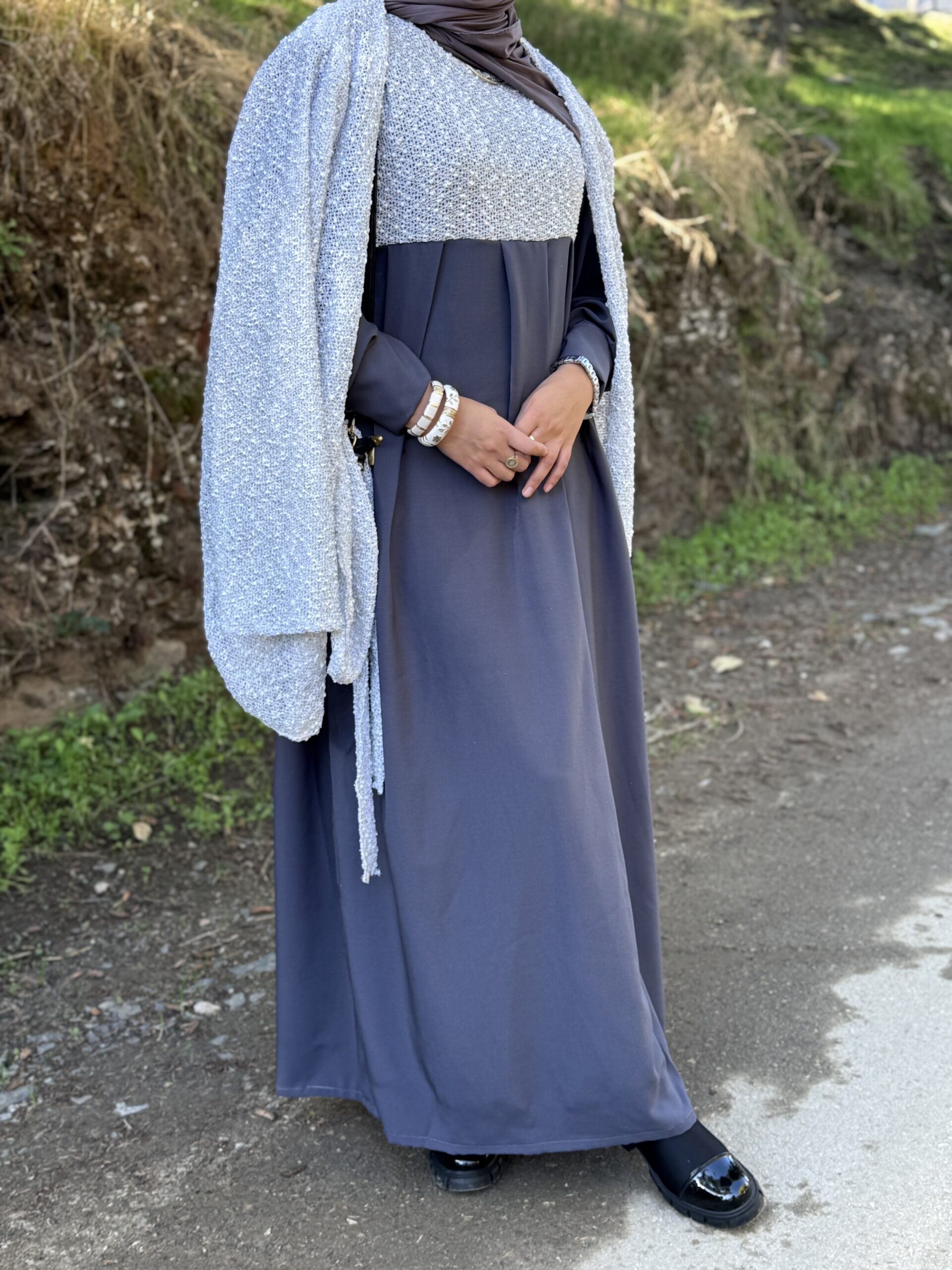 Alternative view of Robe Hijab la turquoise couleur Gris