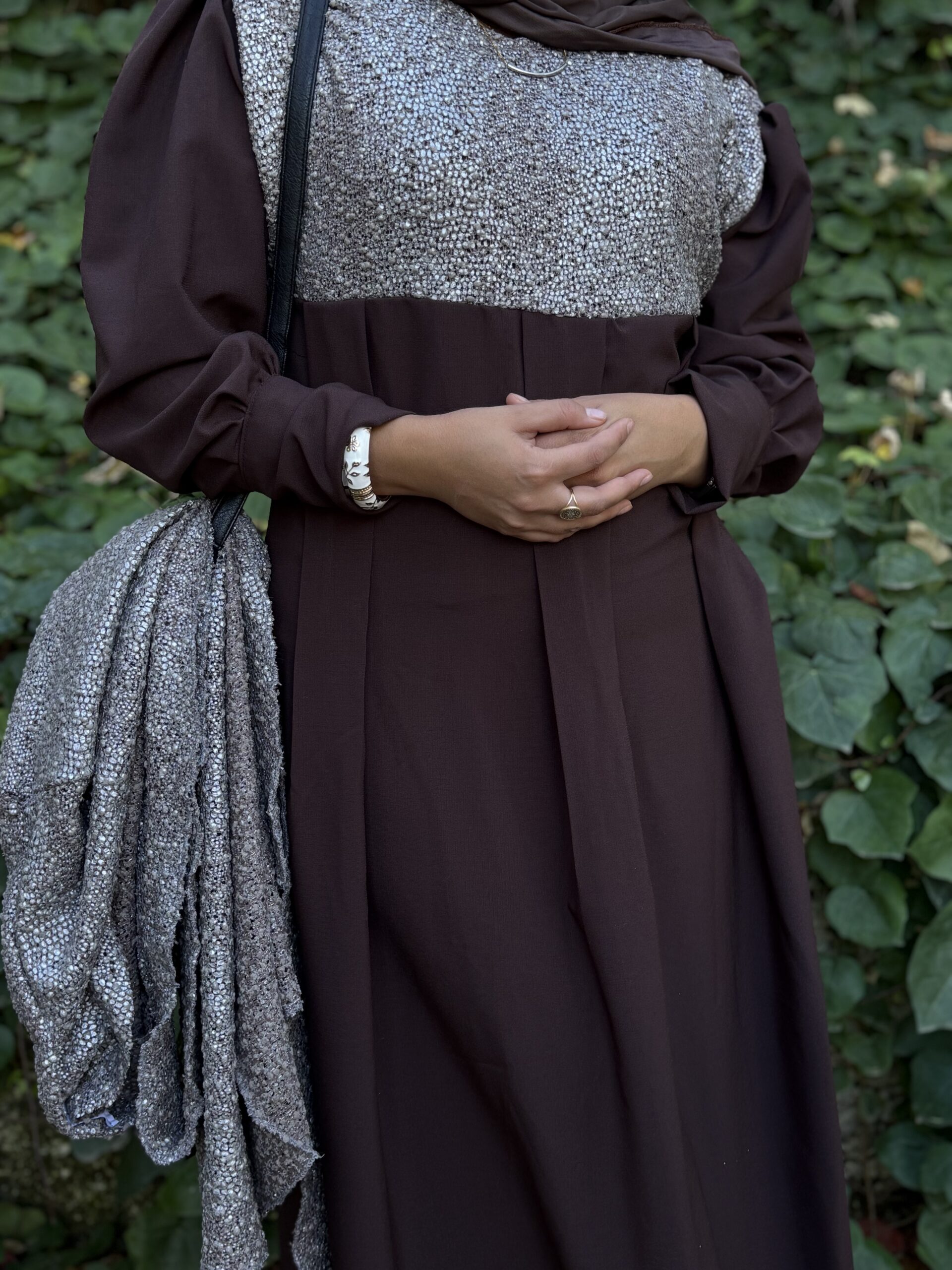 Robe Hijab la turquoise couleur Marron