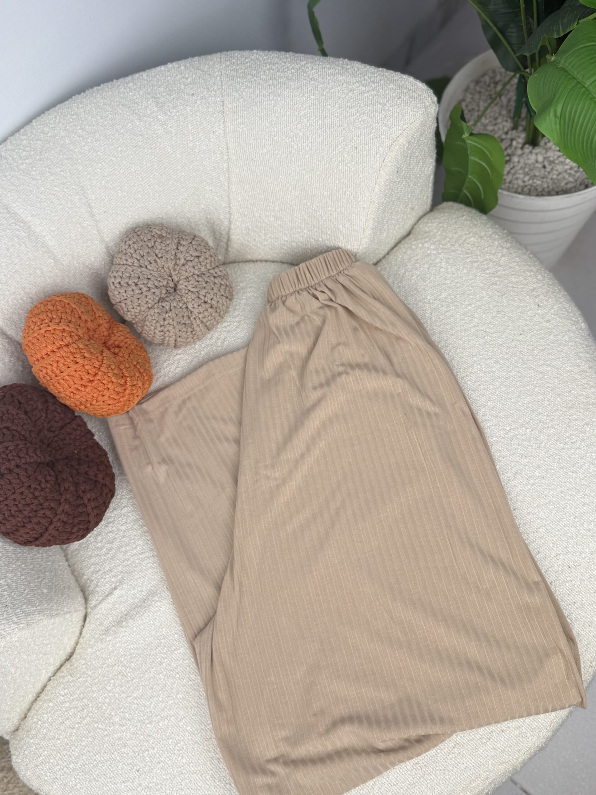 Pantalon carré pour hiver Beige crème