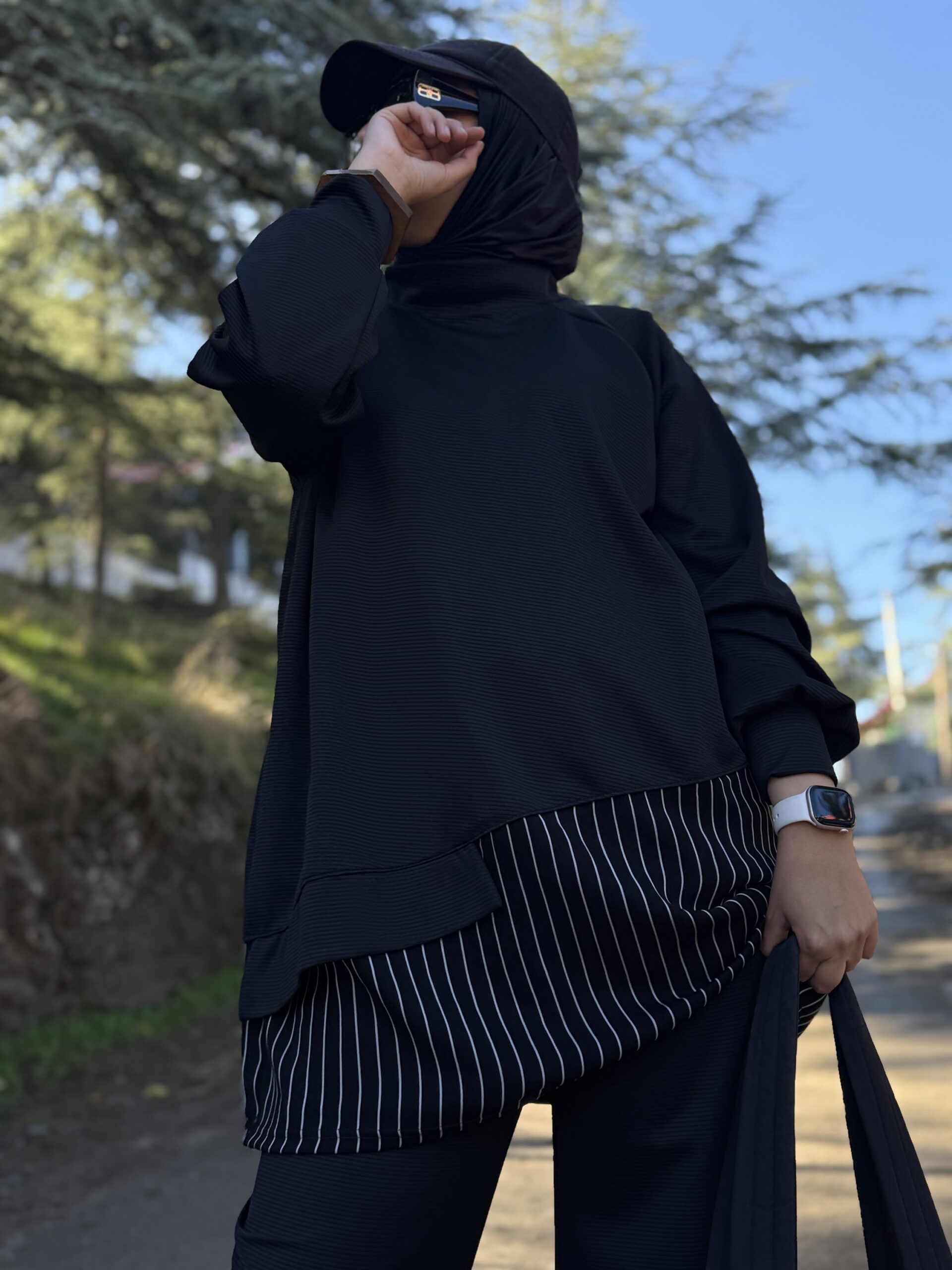 Survêtement quotidienne style ensemble  en noir