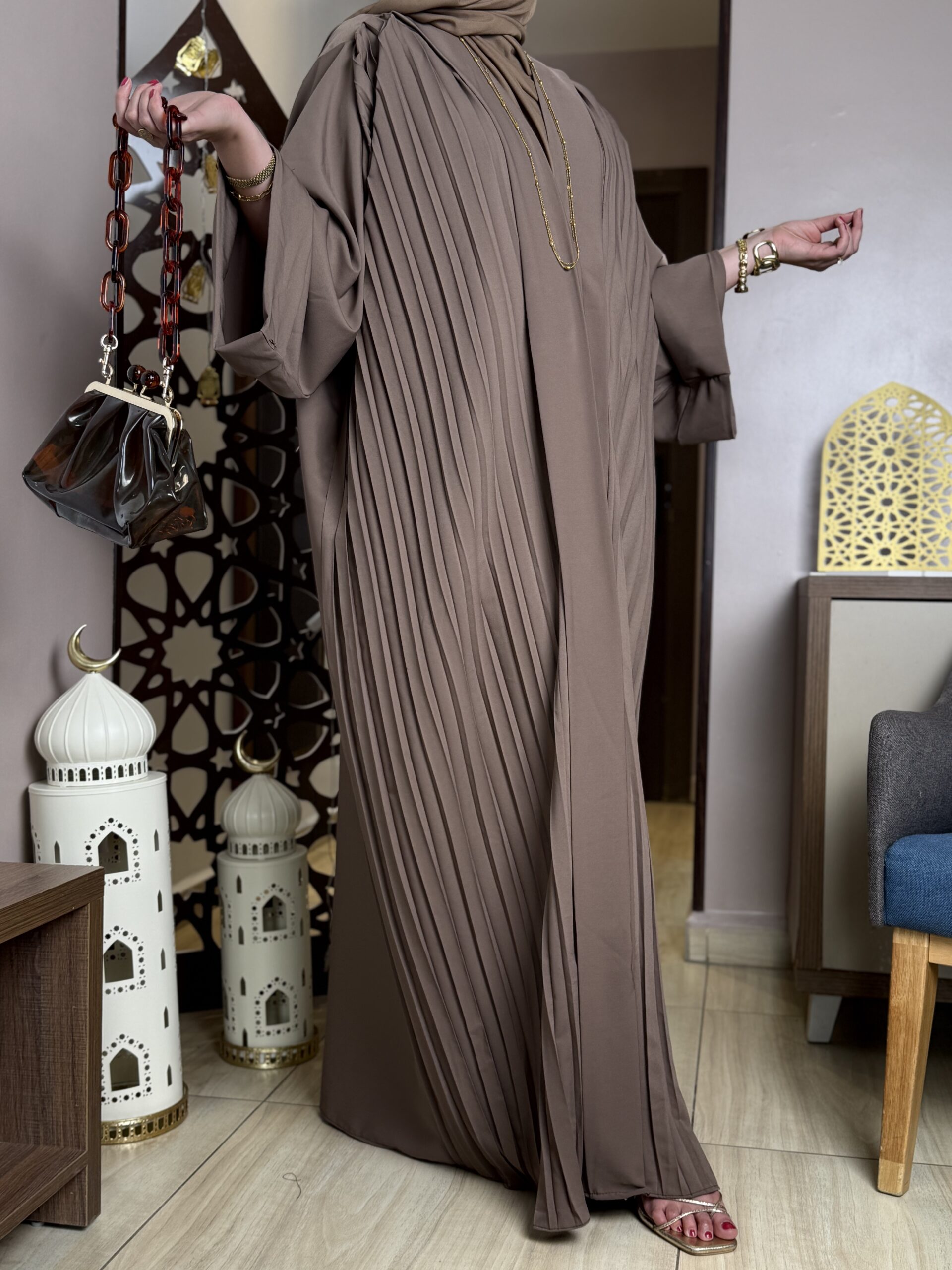 ABAYA PLISEE Top  foulard un sac offert