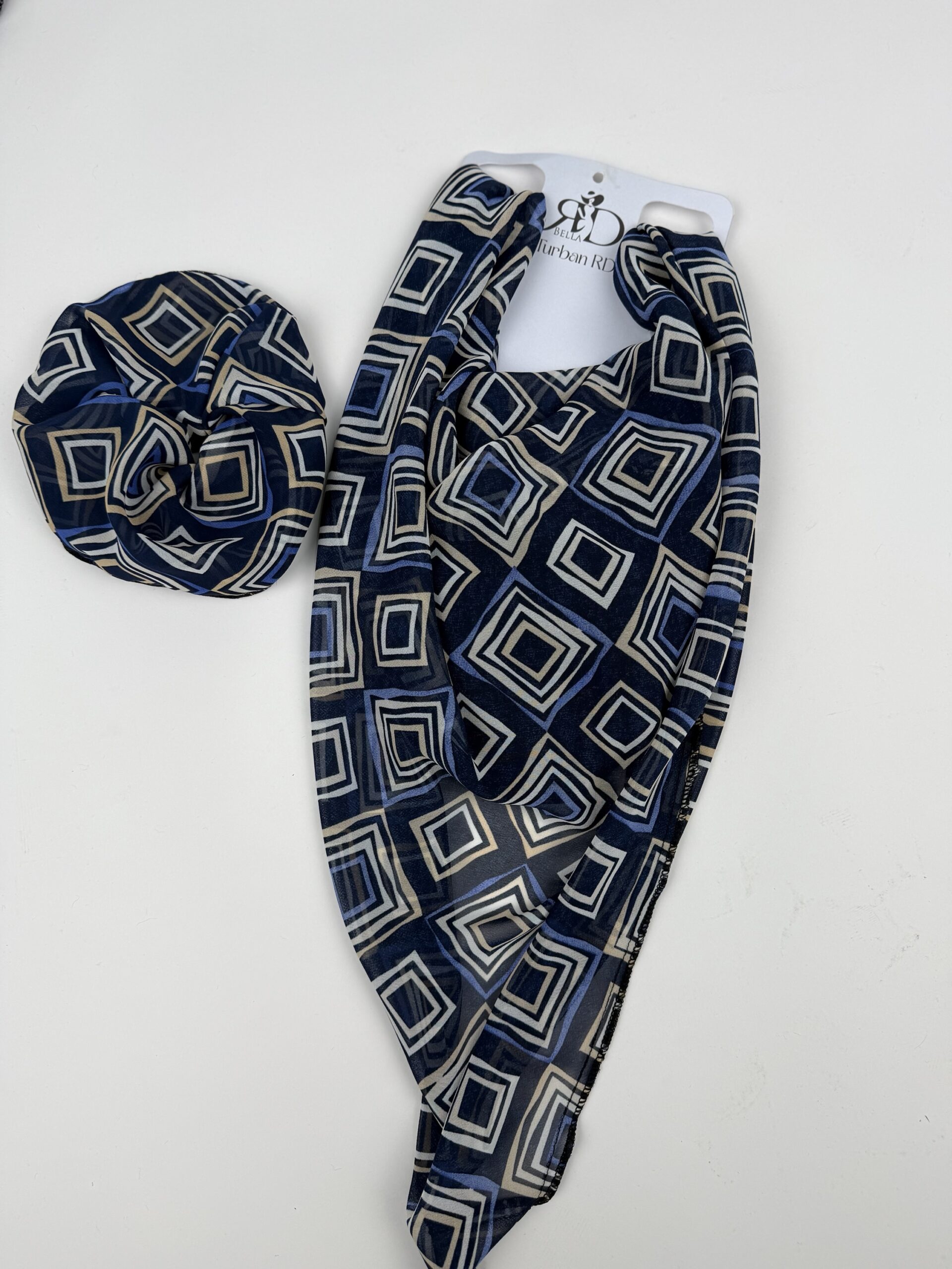 Turban Accareau  bleu  beige
