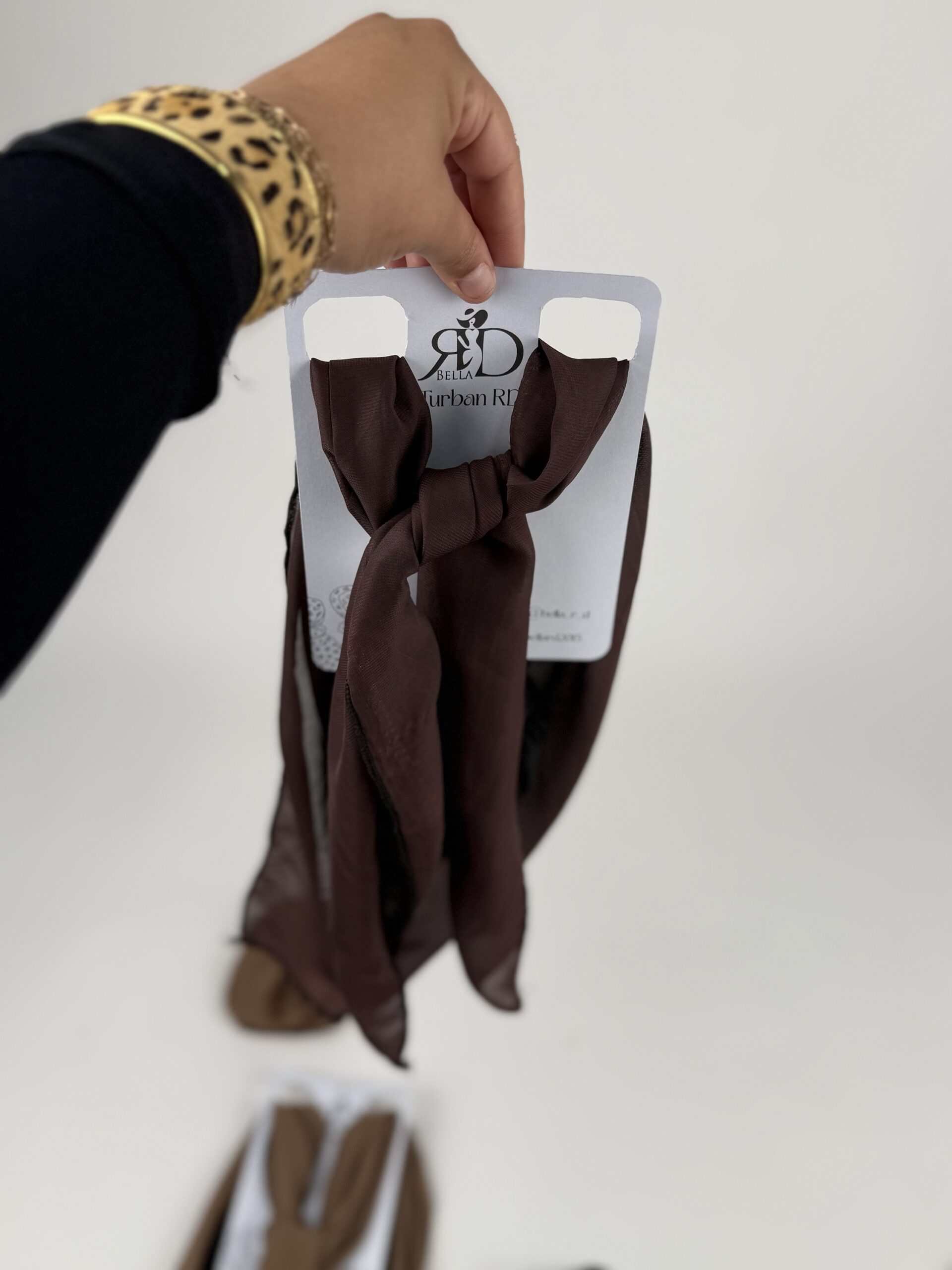 Turban uni marron chocolat