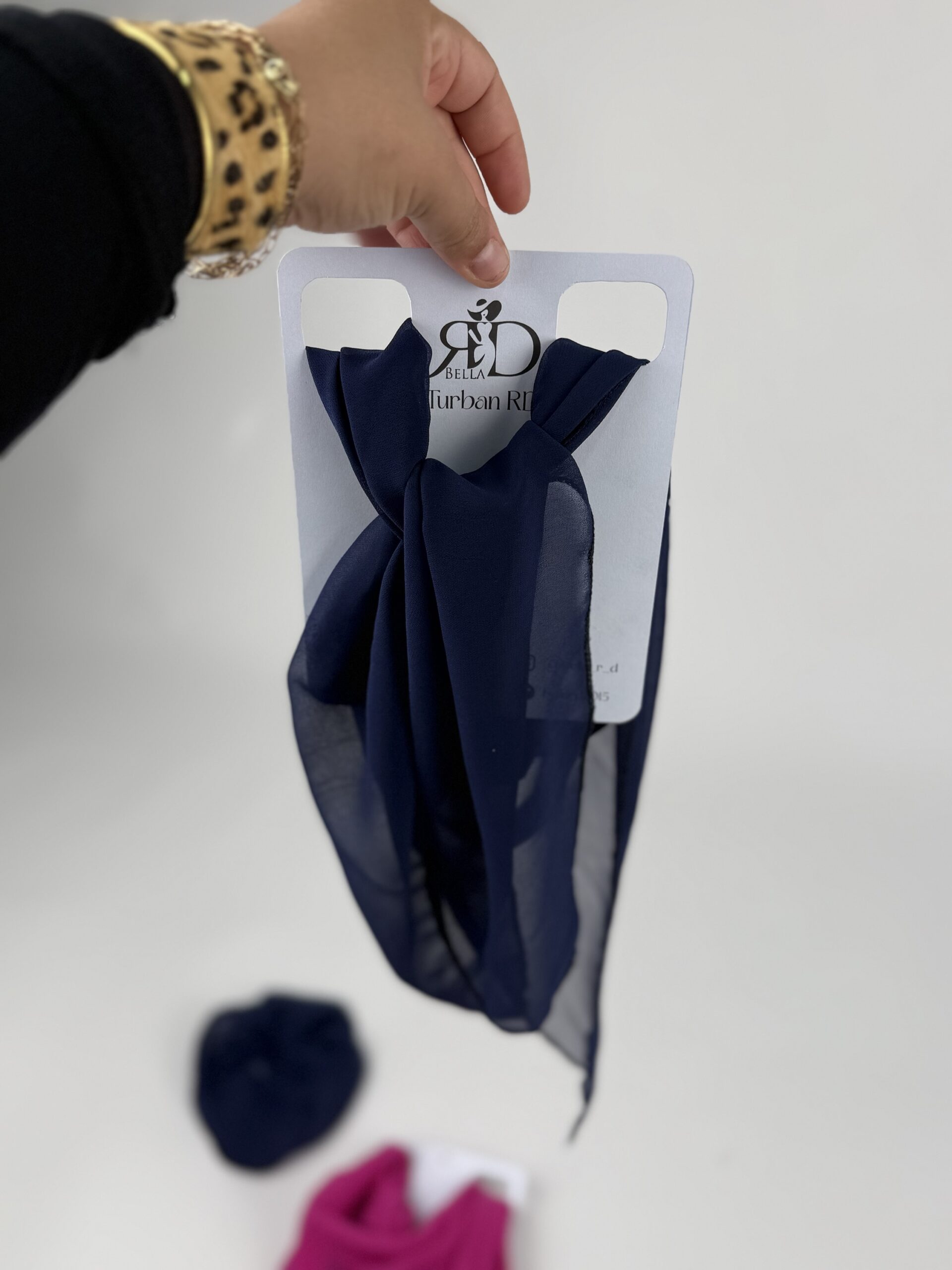 Turban uni bleu
