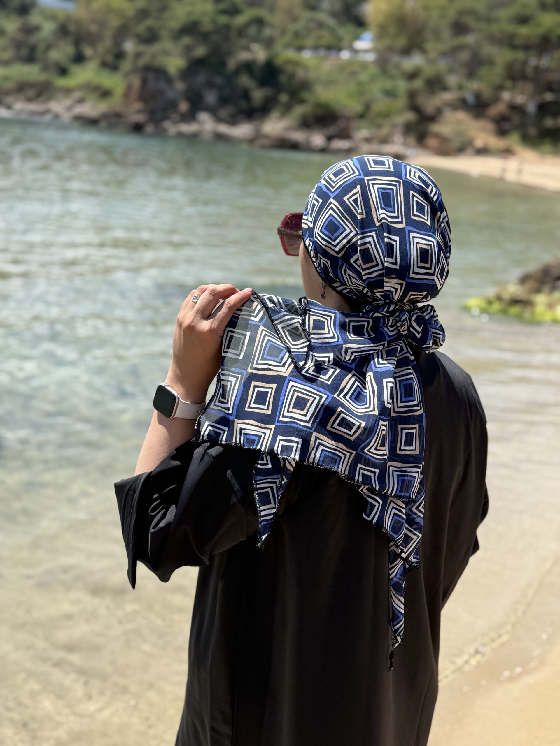 Turban Accareau  bleu  beige