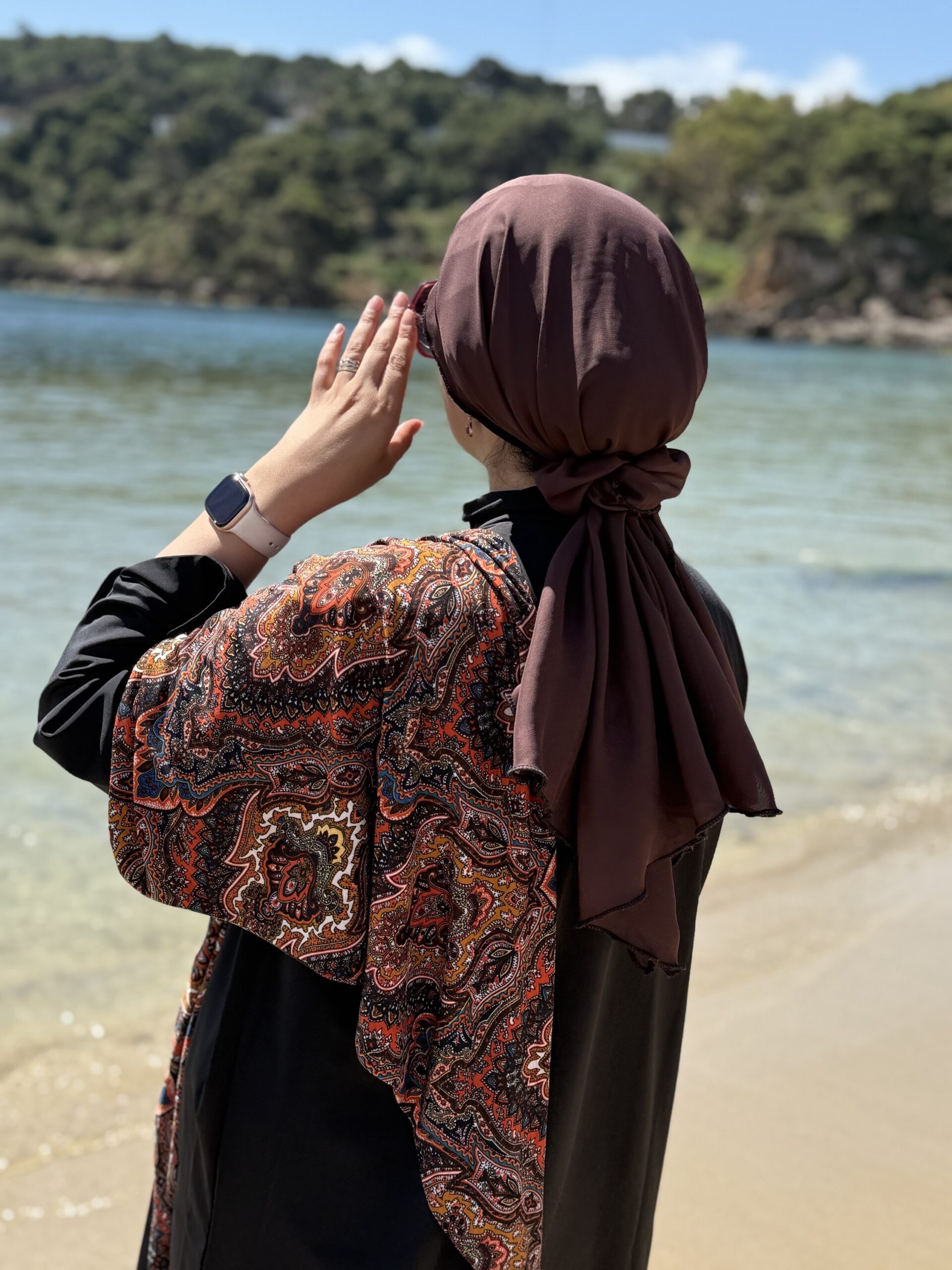 Turban uni marron chocolat