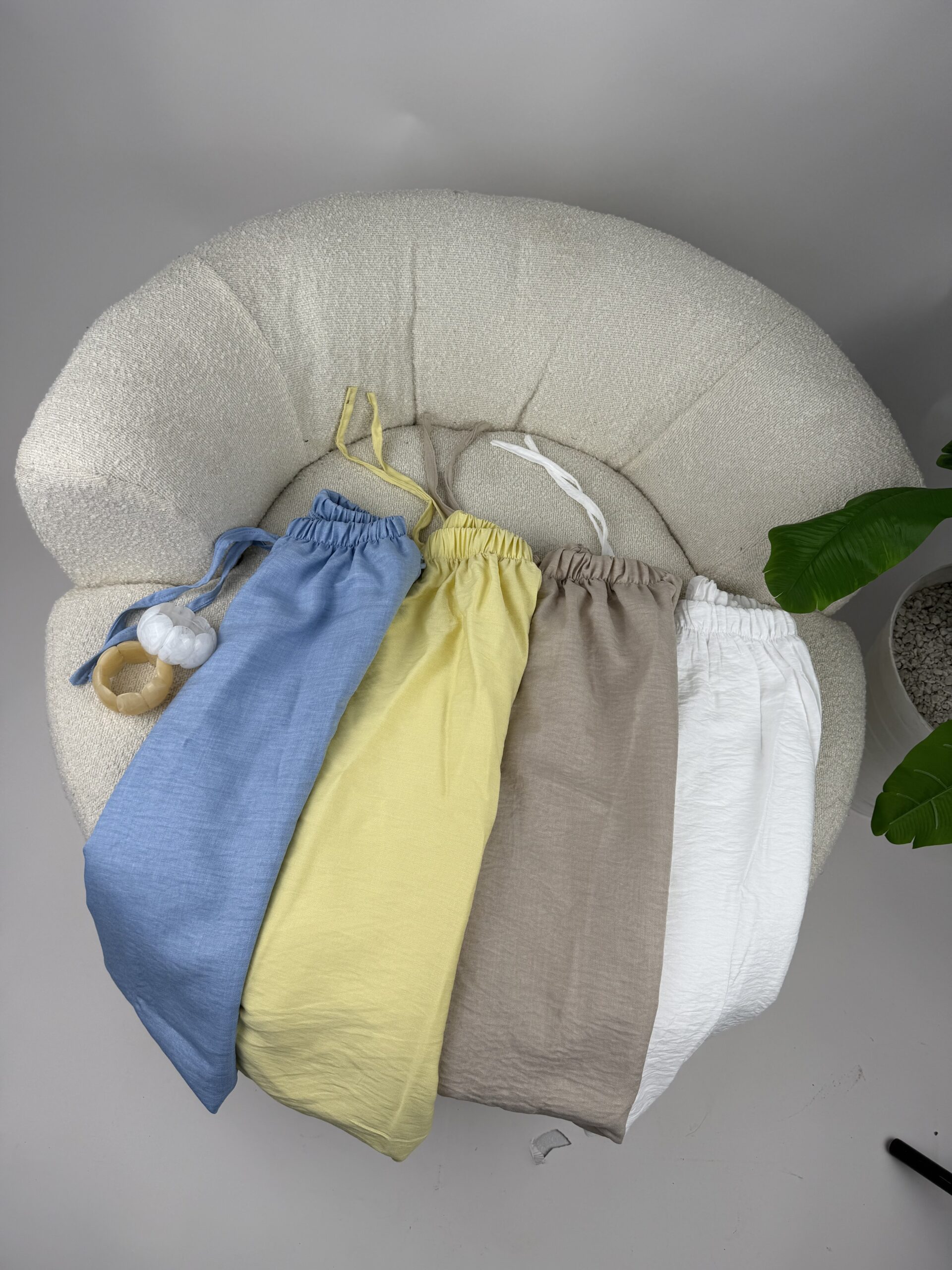 Pantalon lin carré  طويل