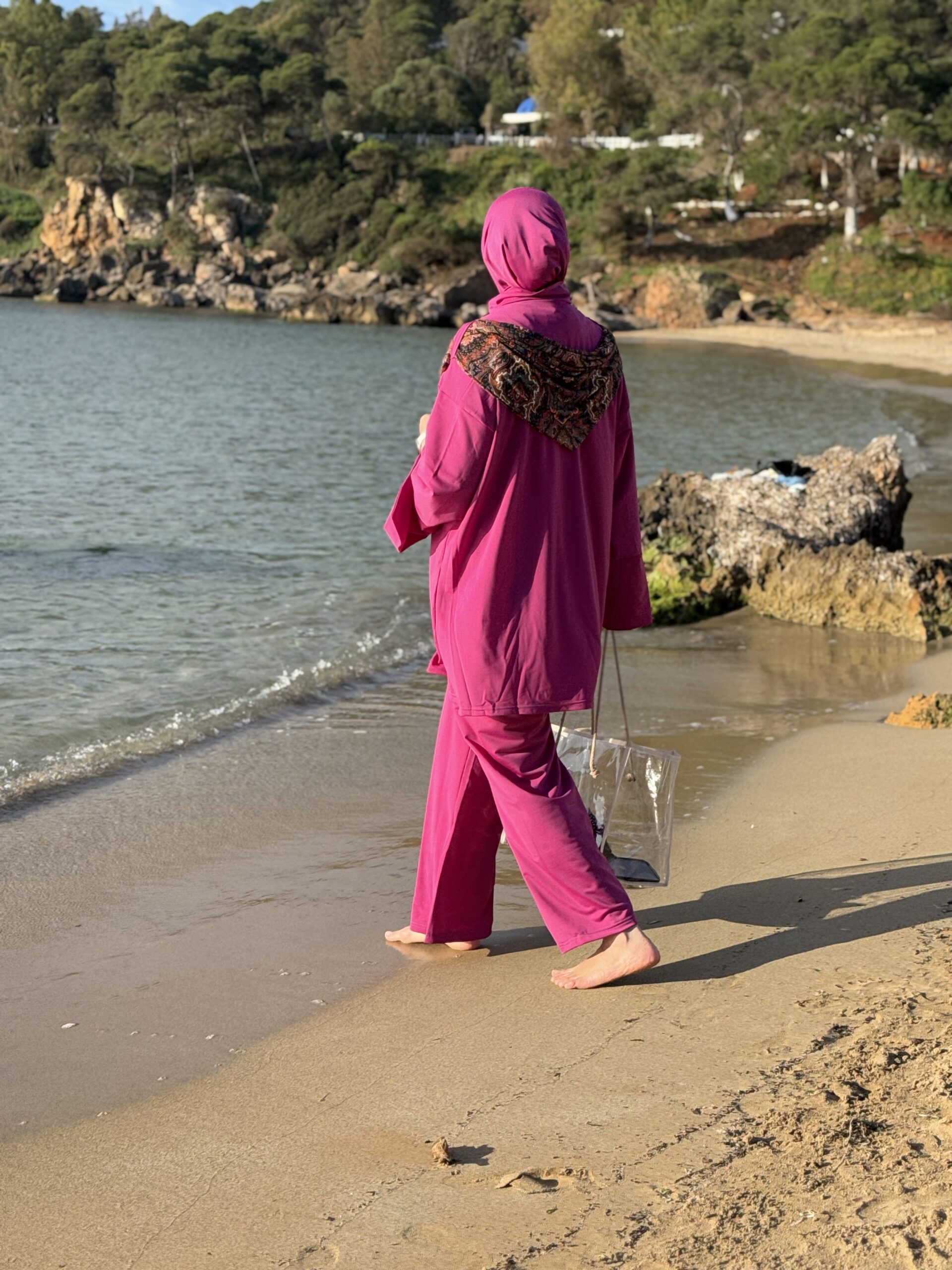 Burkini carré basic Rose fushia – Image 5