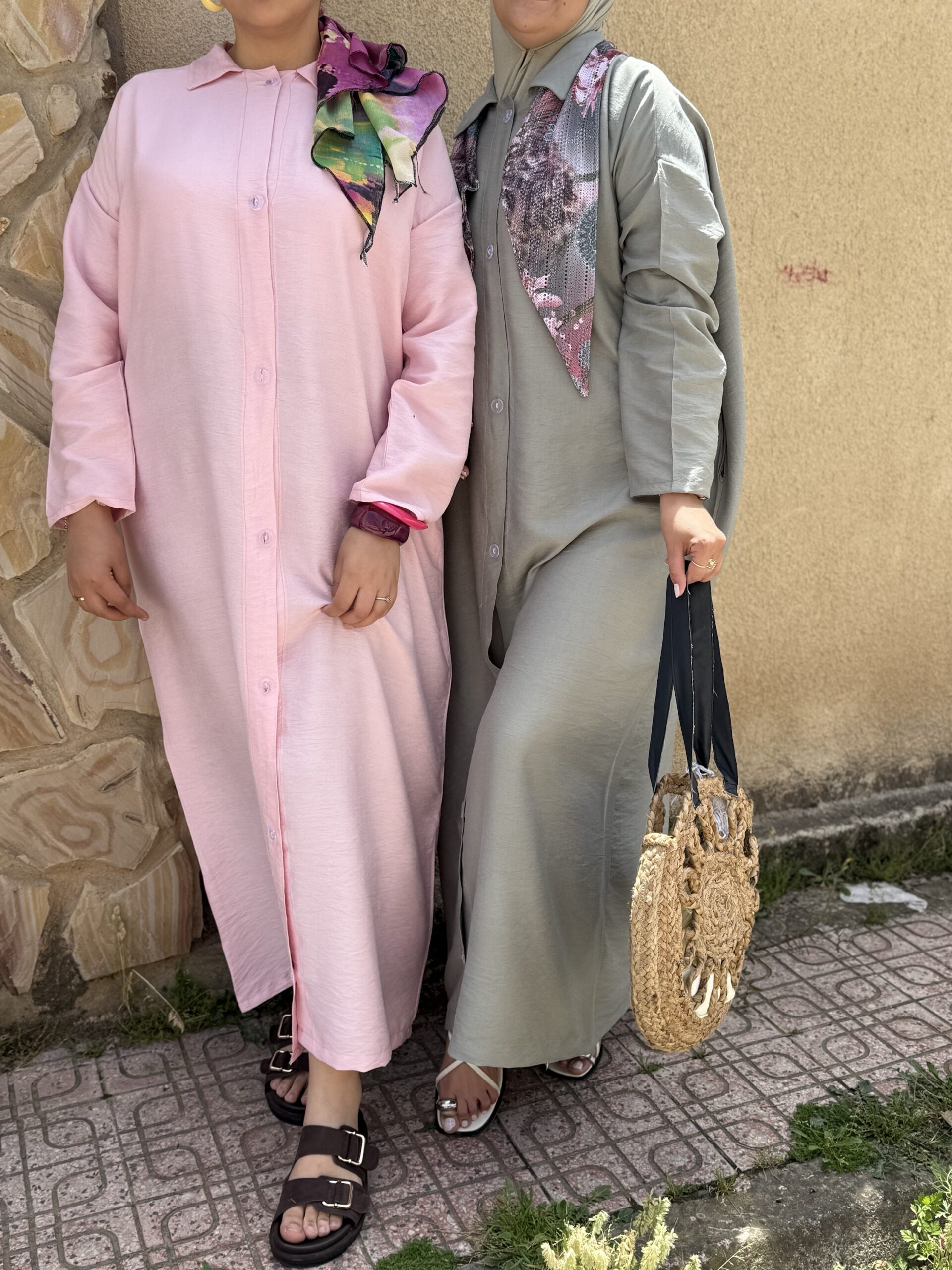 Robe en lin Rose Bébé avec écharpe – Image 5
