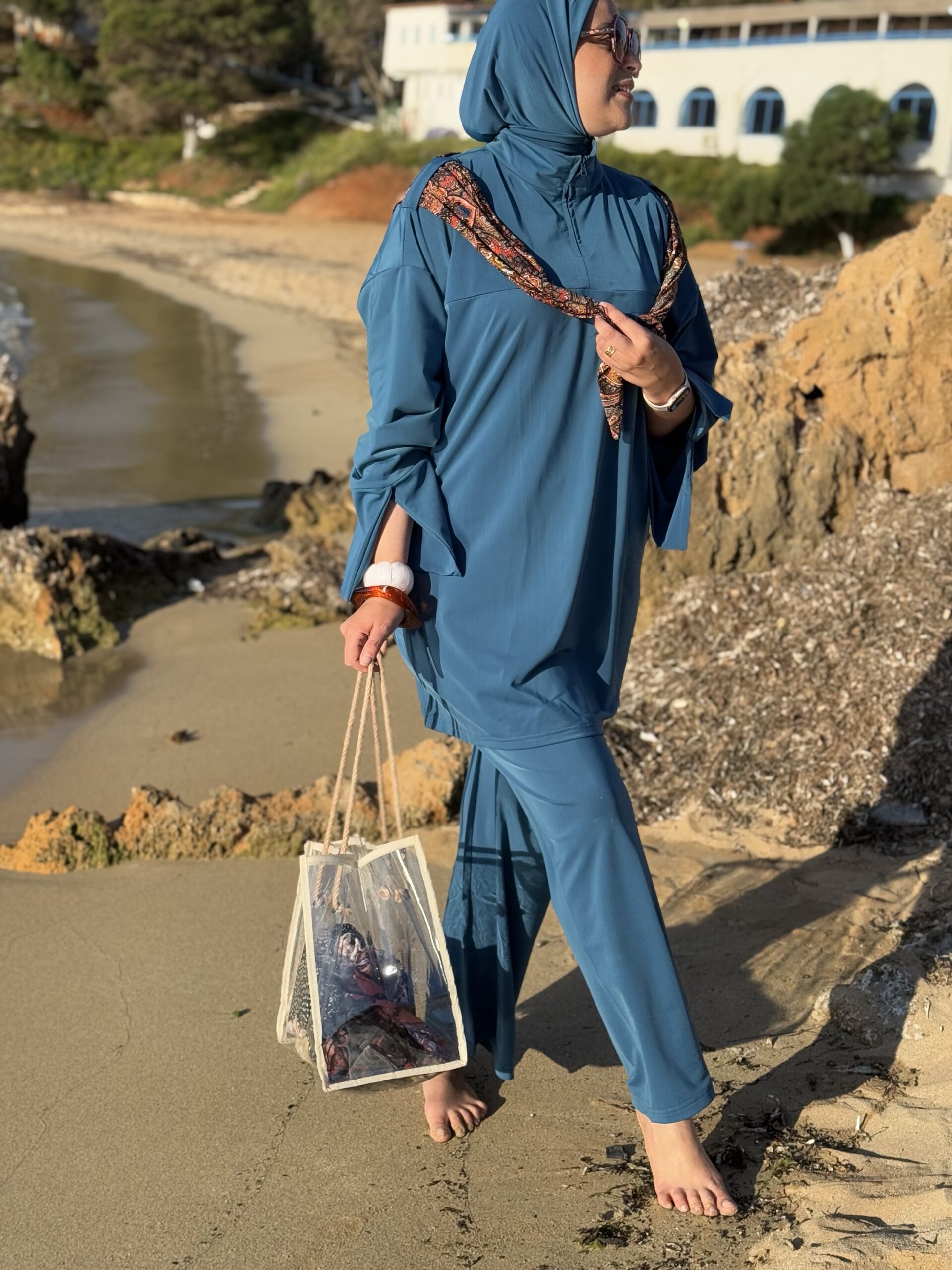Burkini carré basic Bleu