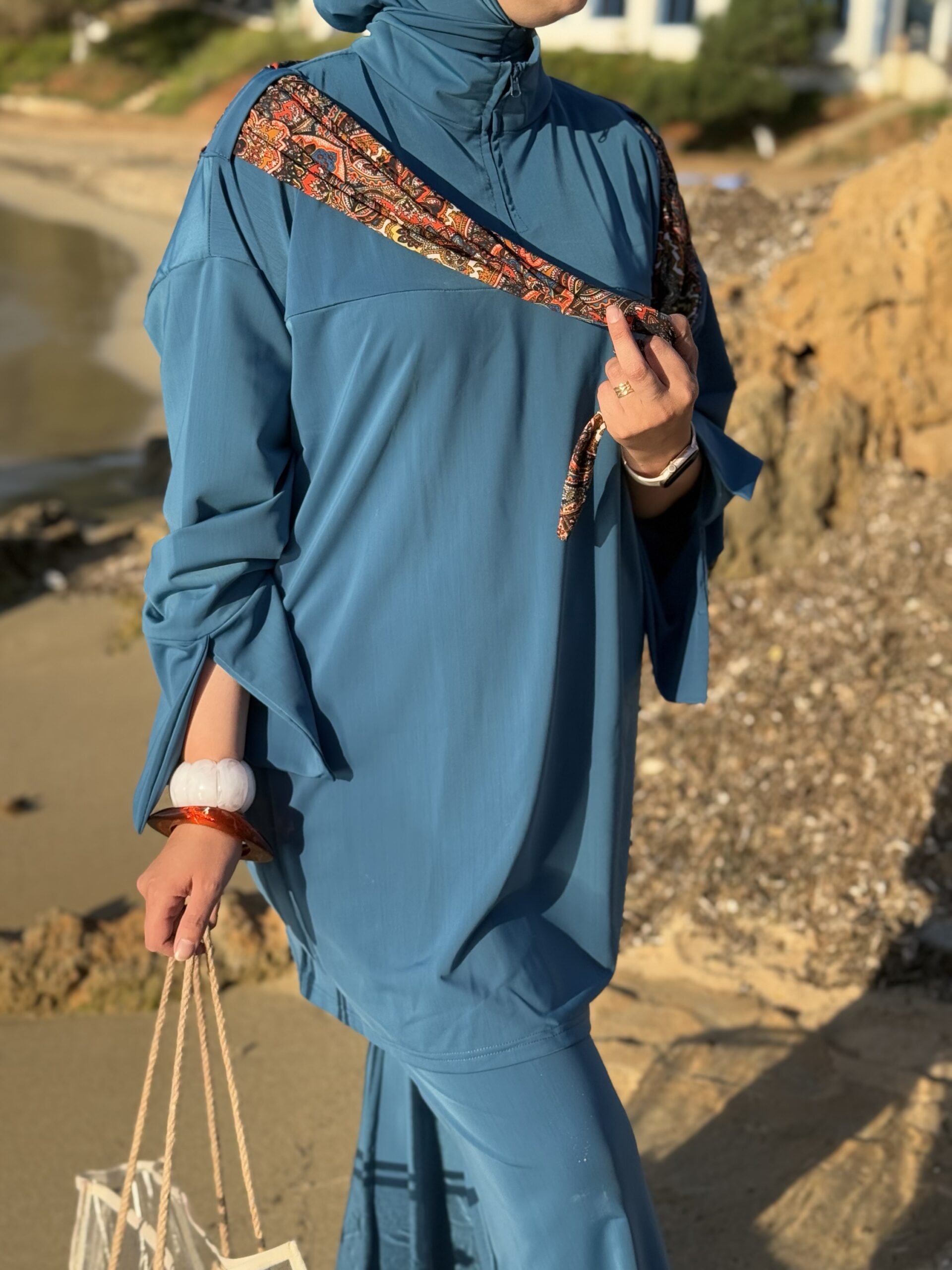 Alternative view of Burkini carré basic Bleu