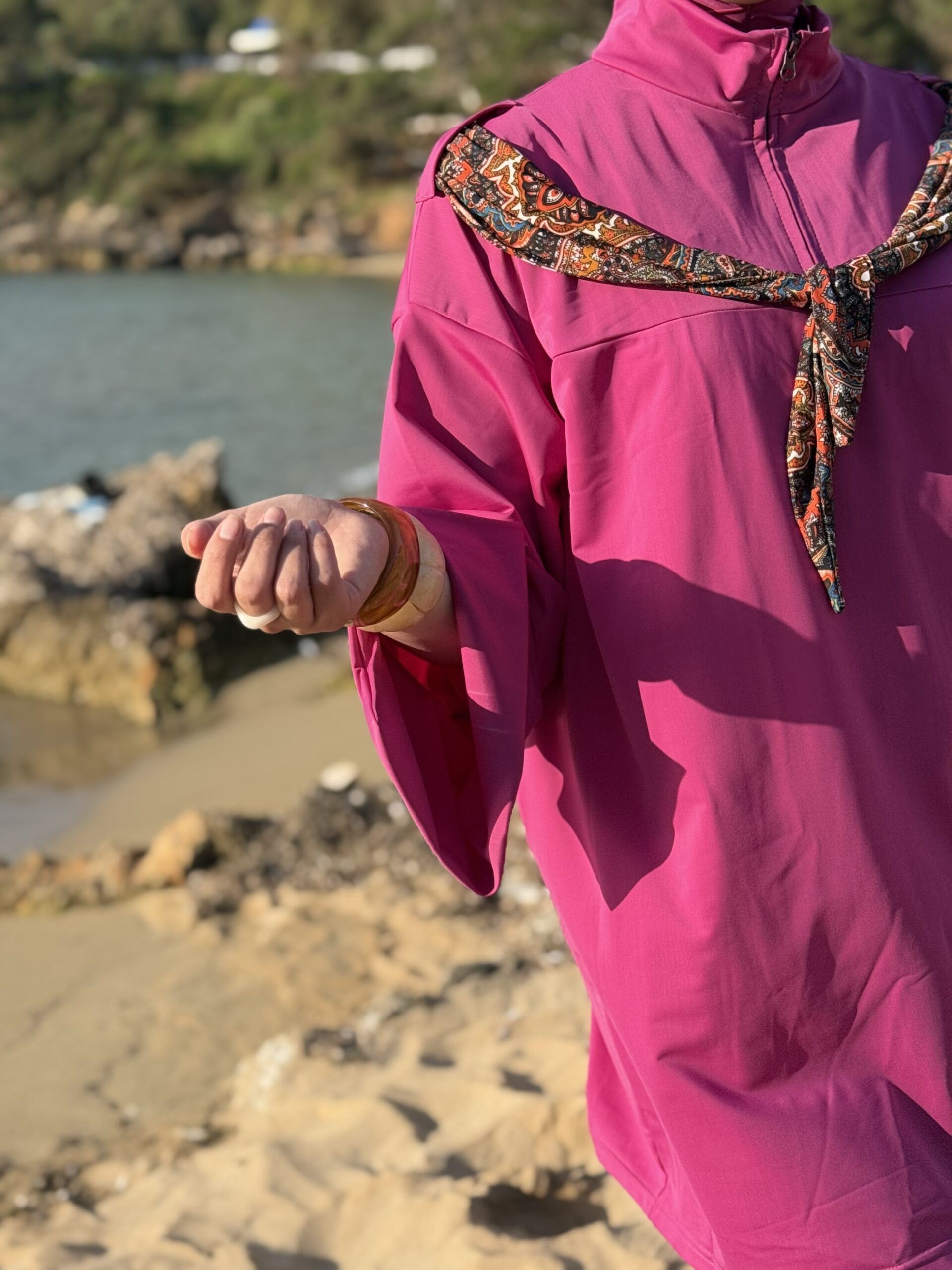 Alternative view of Burkini carré basic Rose fushia