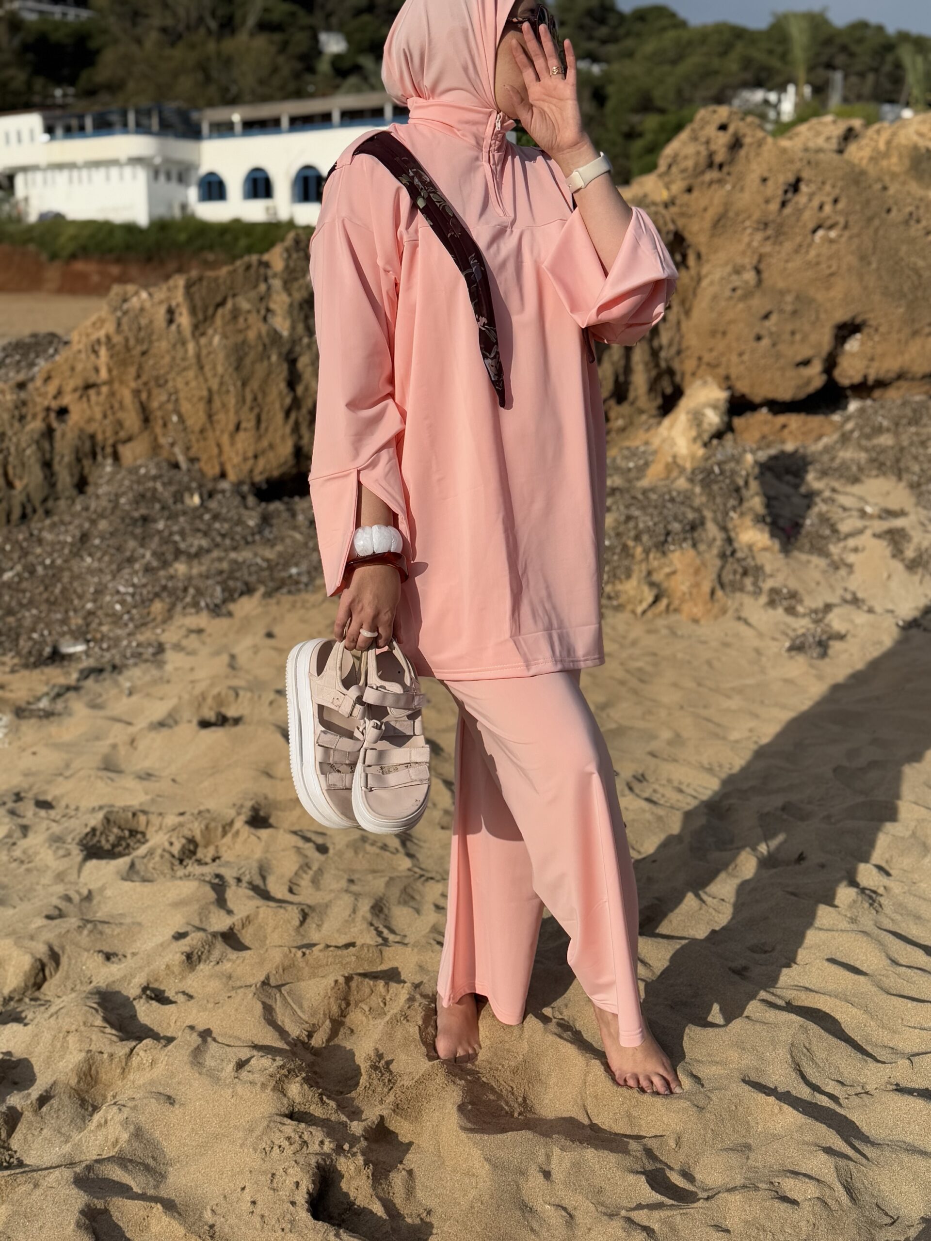 Burkini carré basic Rose Bèbè