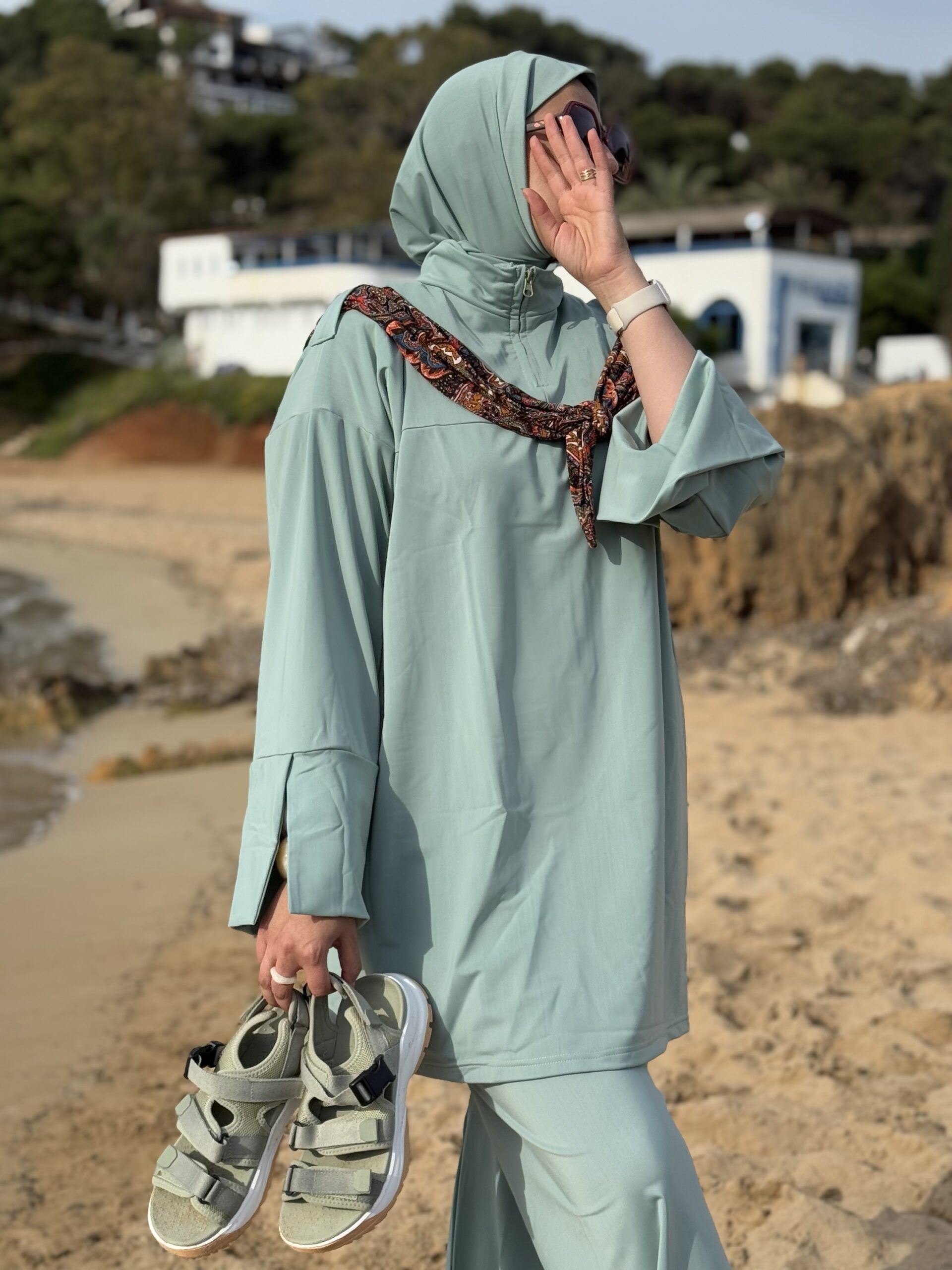 Burkini carré basic vert d’eau – Image 4