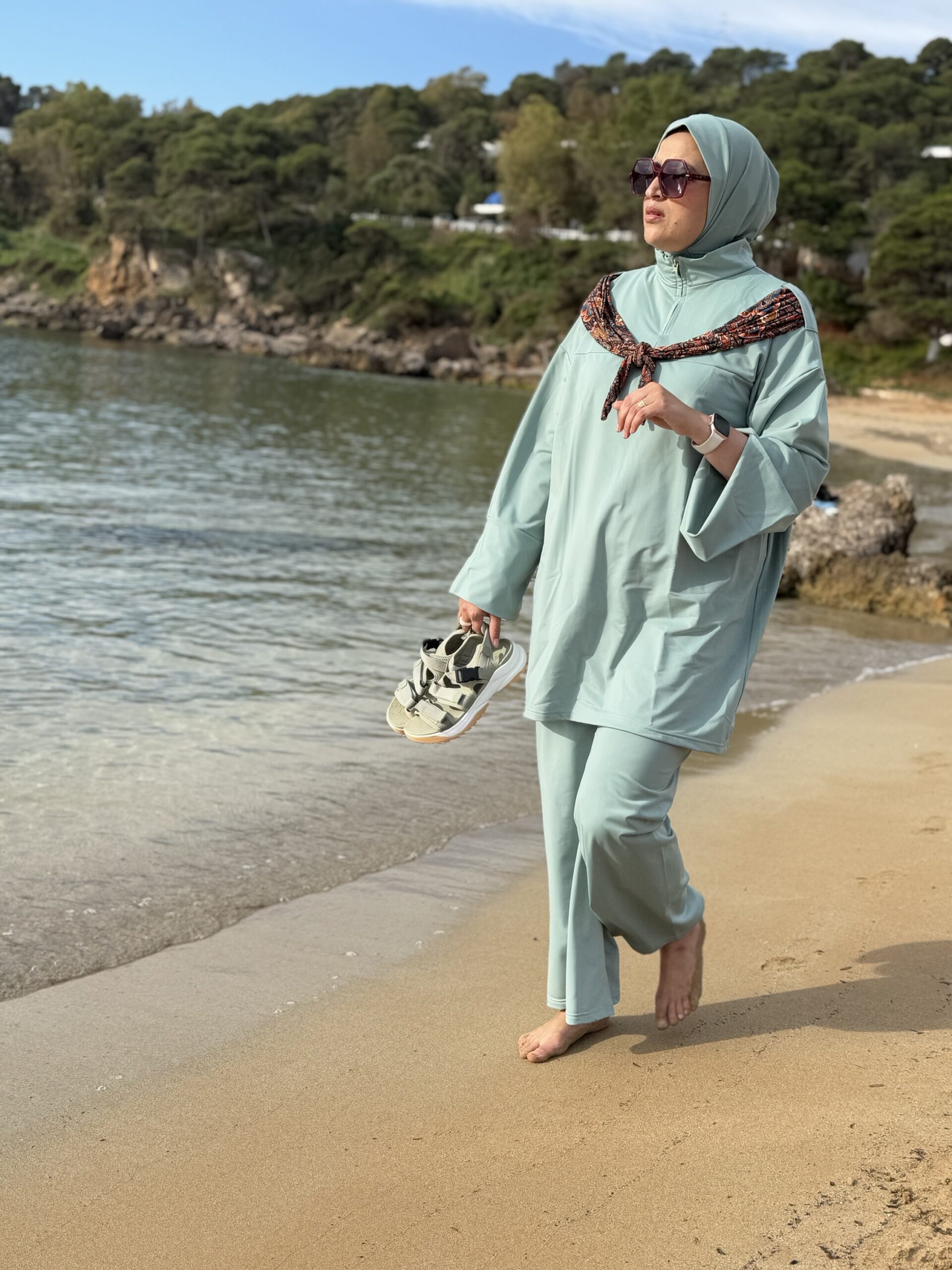 Burkini carré basic vert d’eau – Image 3