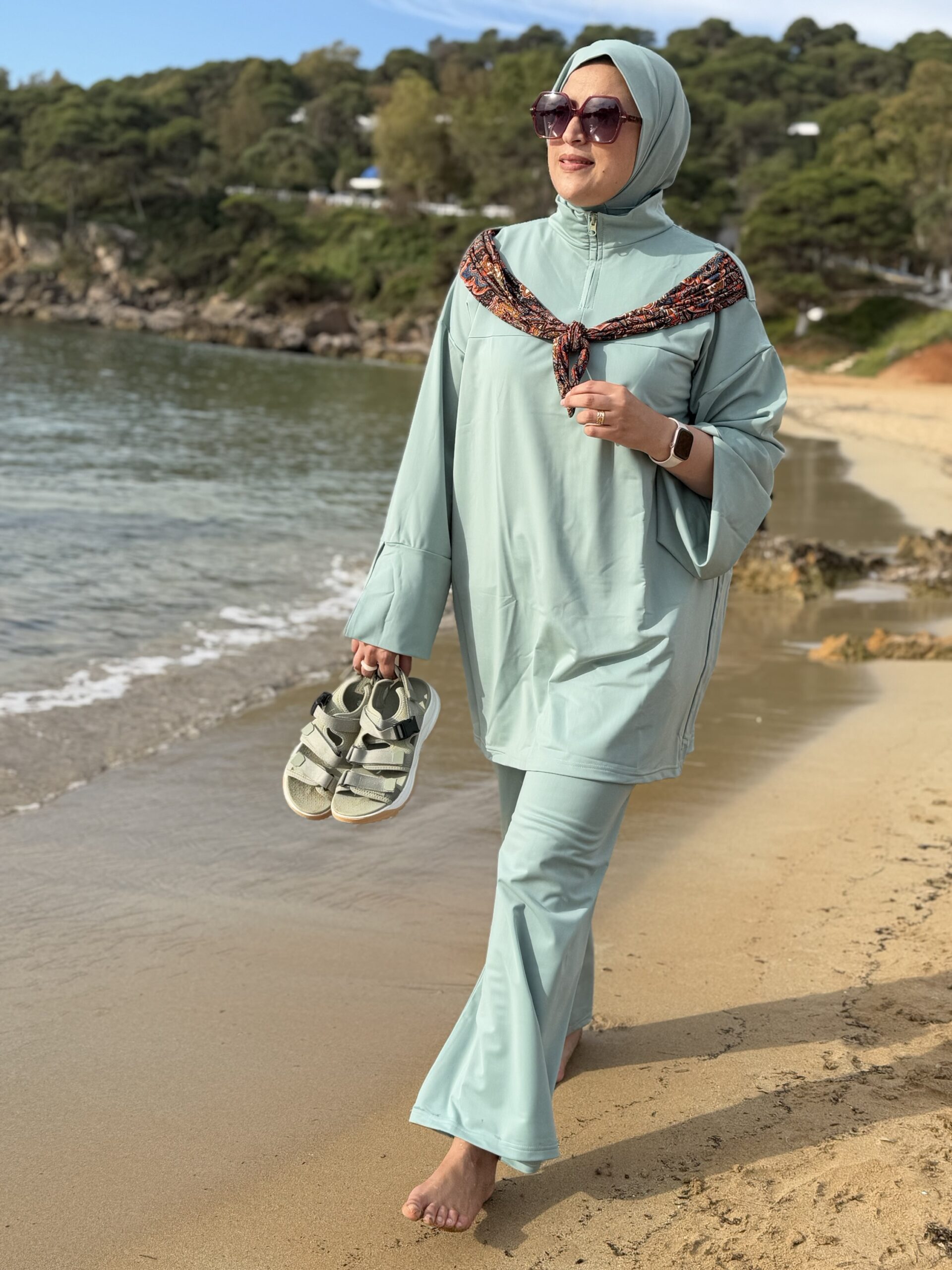 Burkini carré basic vert d’eau – Image 5