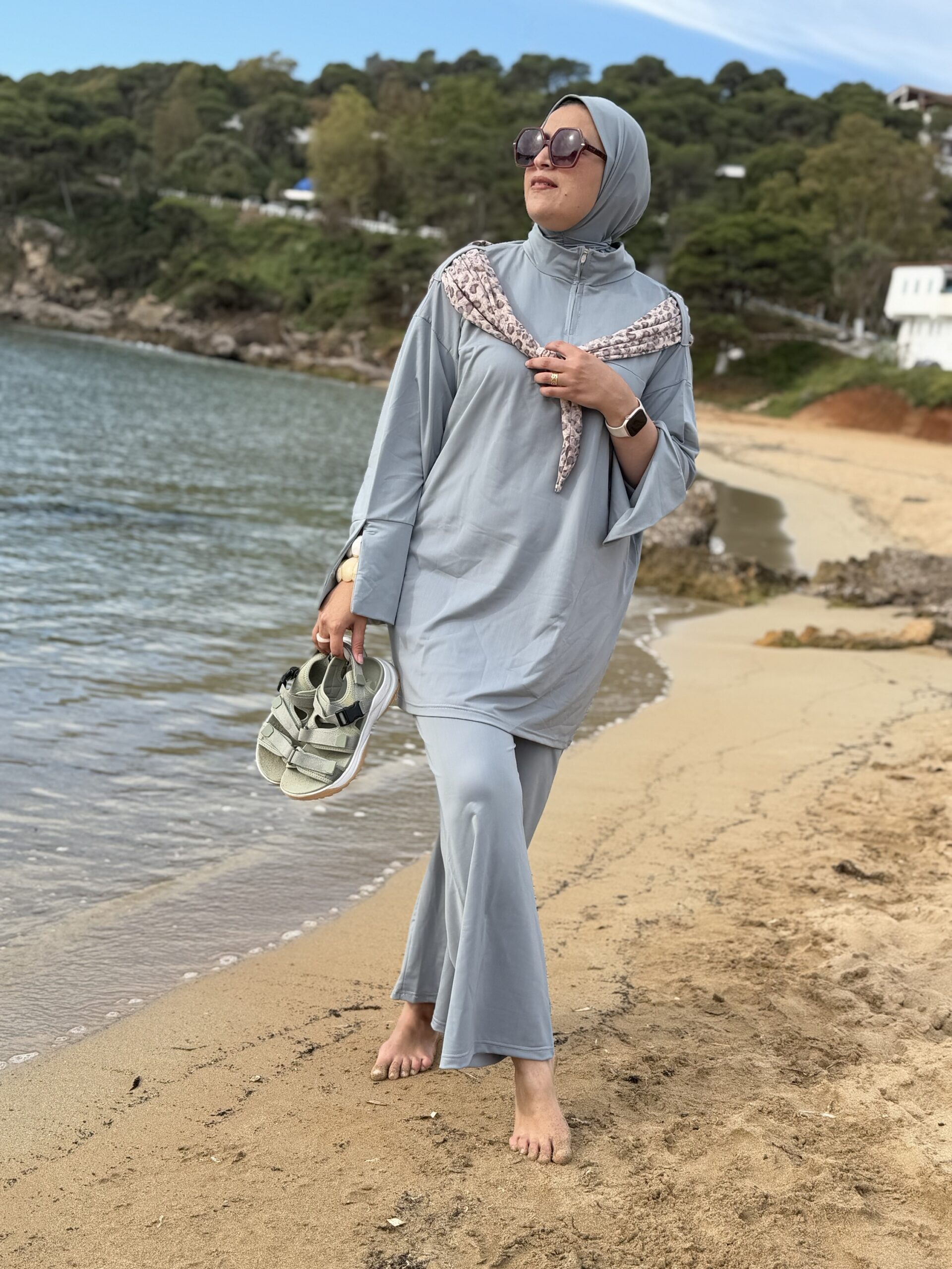 Burkini carré basic Gris – Image 3