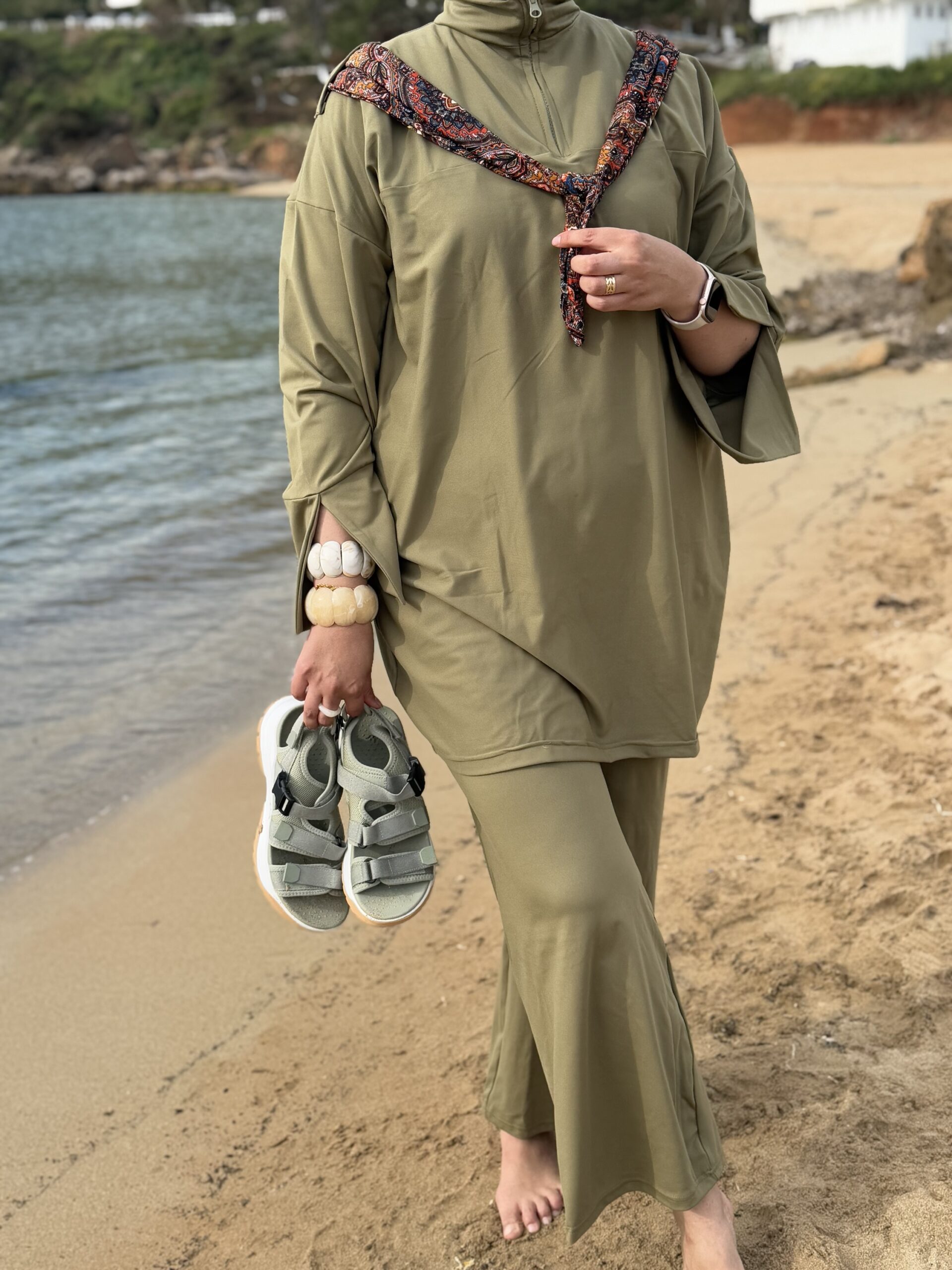 Burkini carré basic Vert mili – Image 6