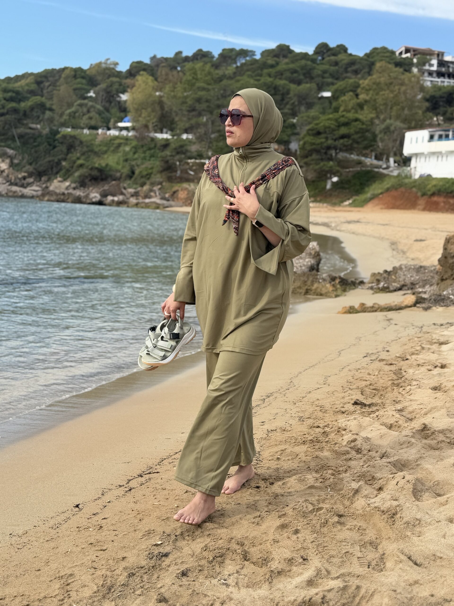 Burkini carré basic Vert mili – Image 4