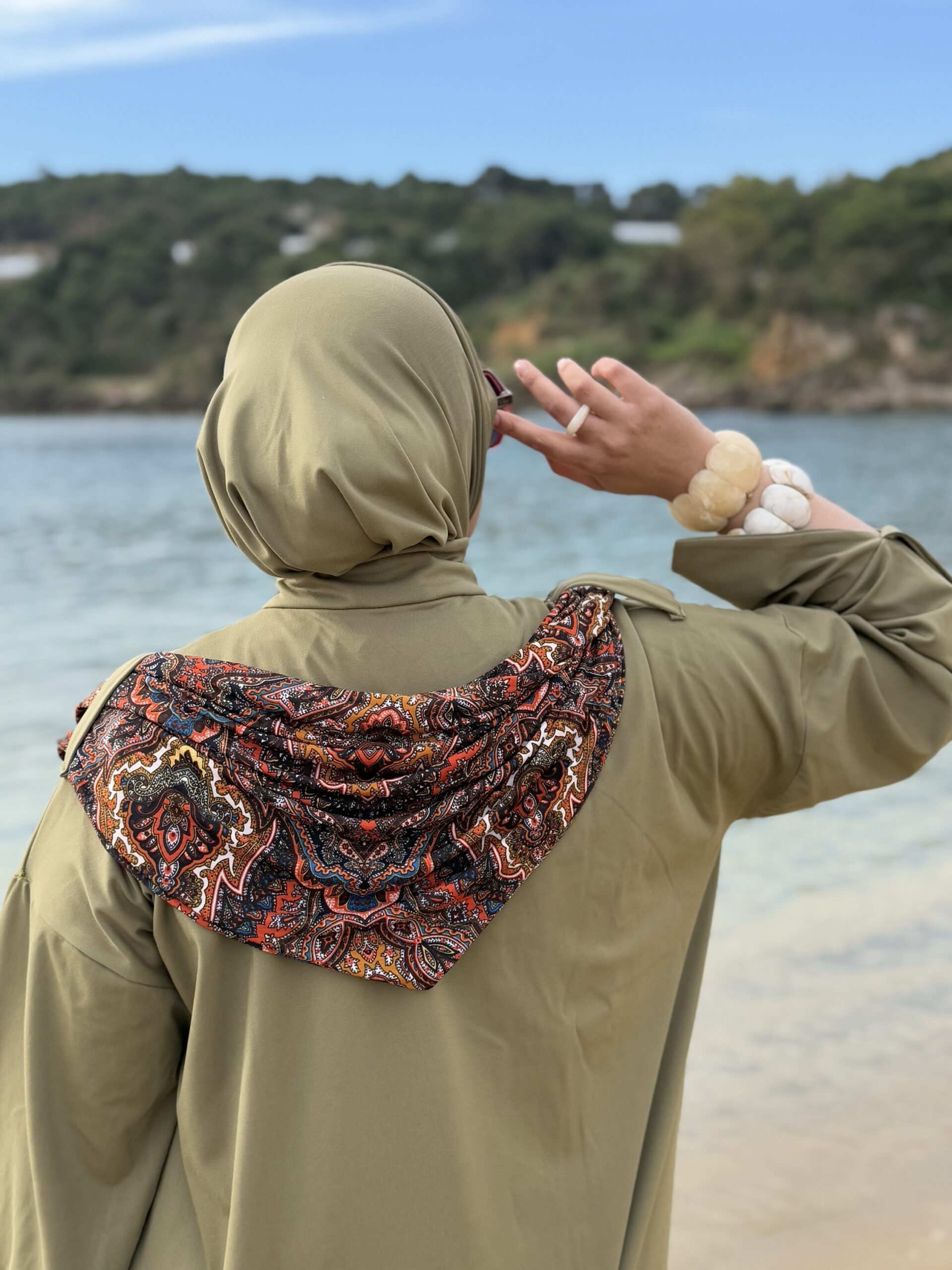 Alternative view of Burkini carré basic Vert mili
