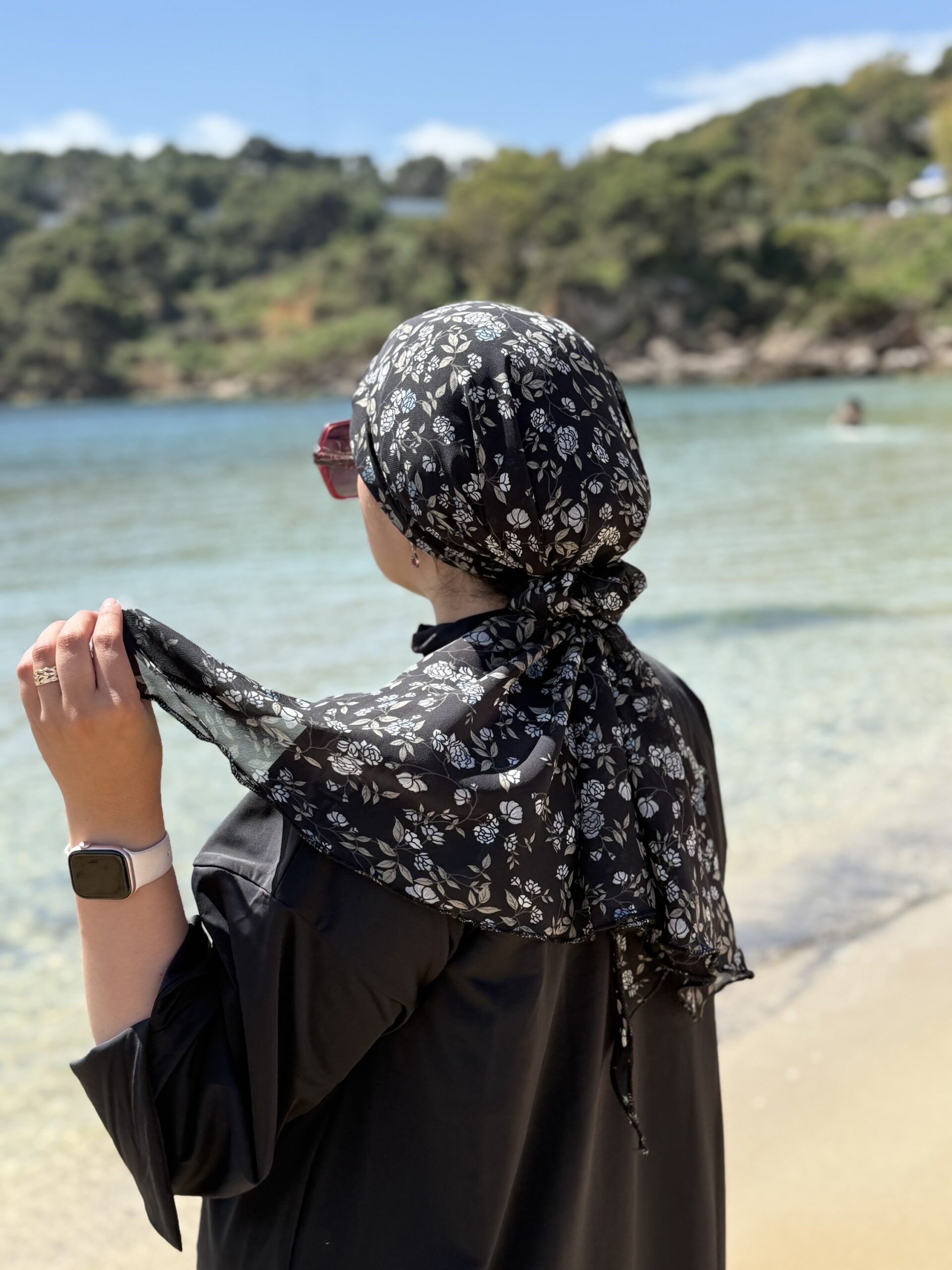 Turban à fleur nv ( fleur bleu ciel )