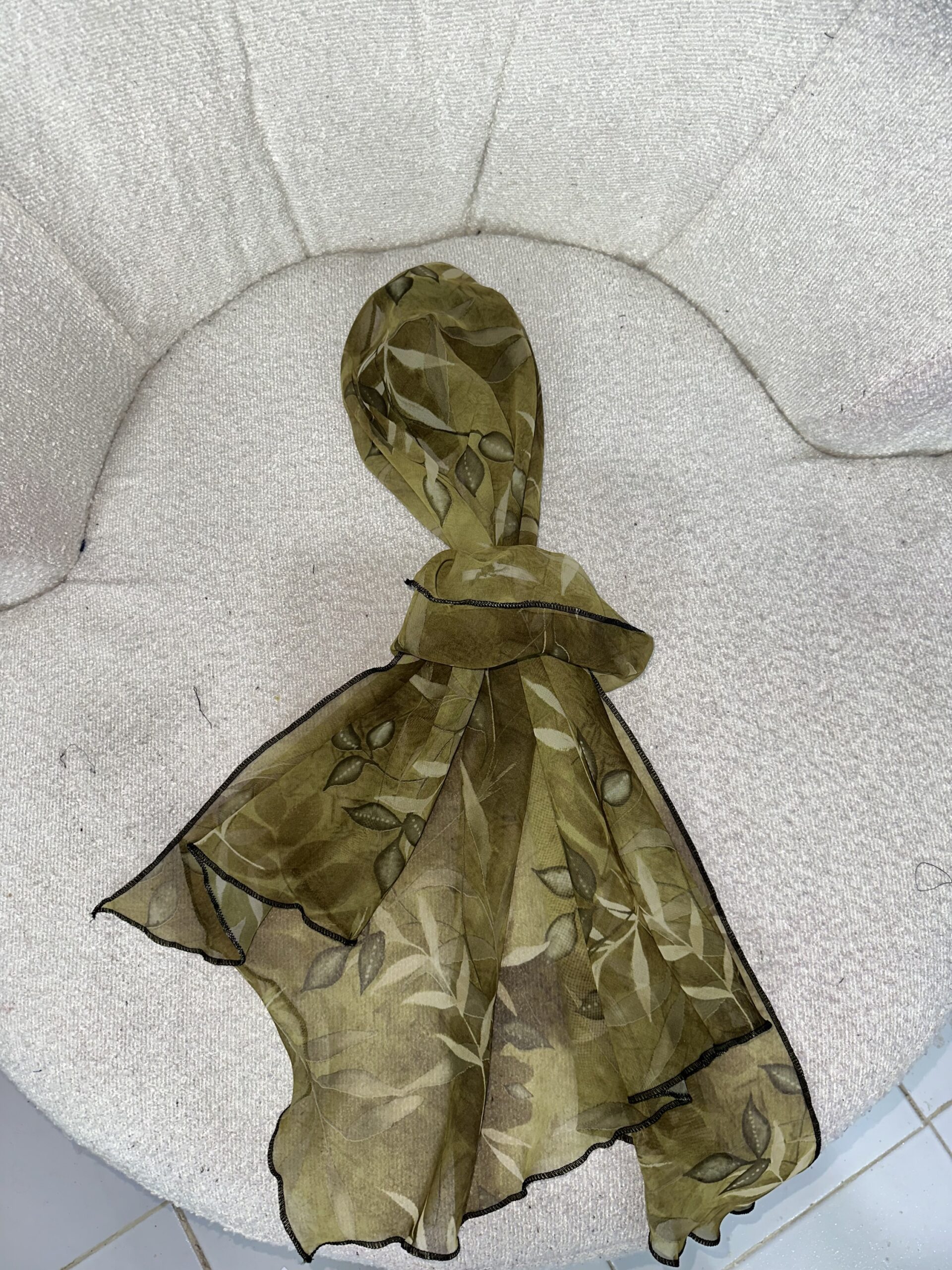 Turban à fleur vert Nv