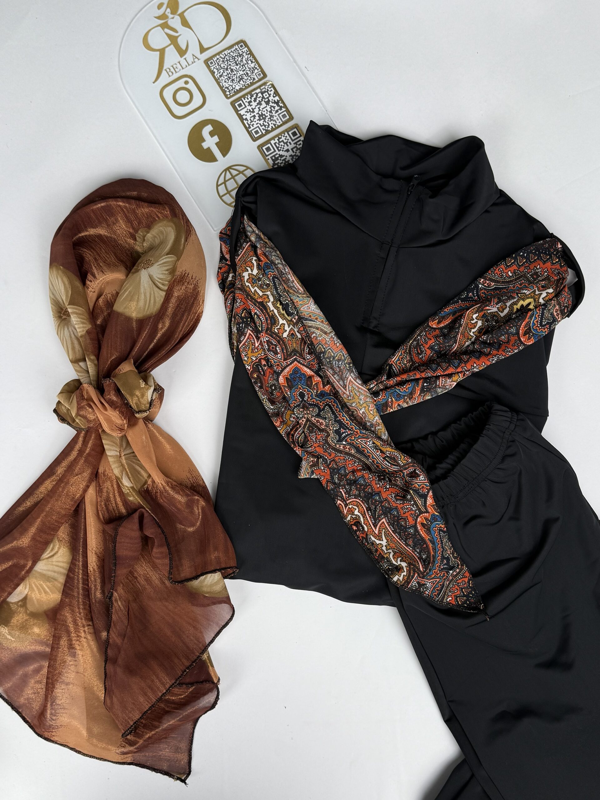 Turban de plage fleur brique