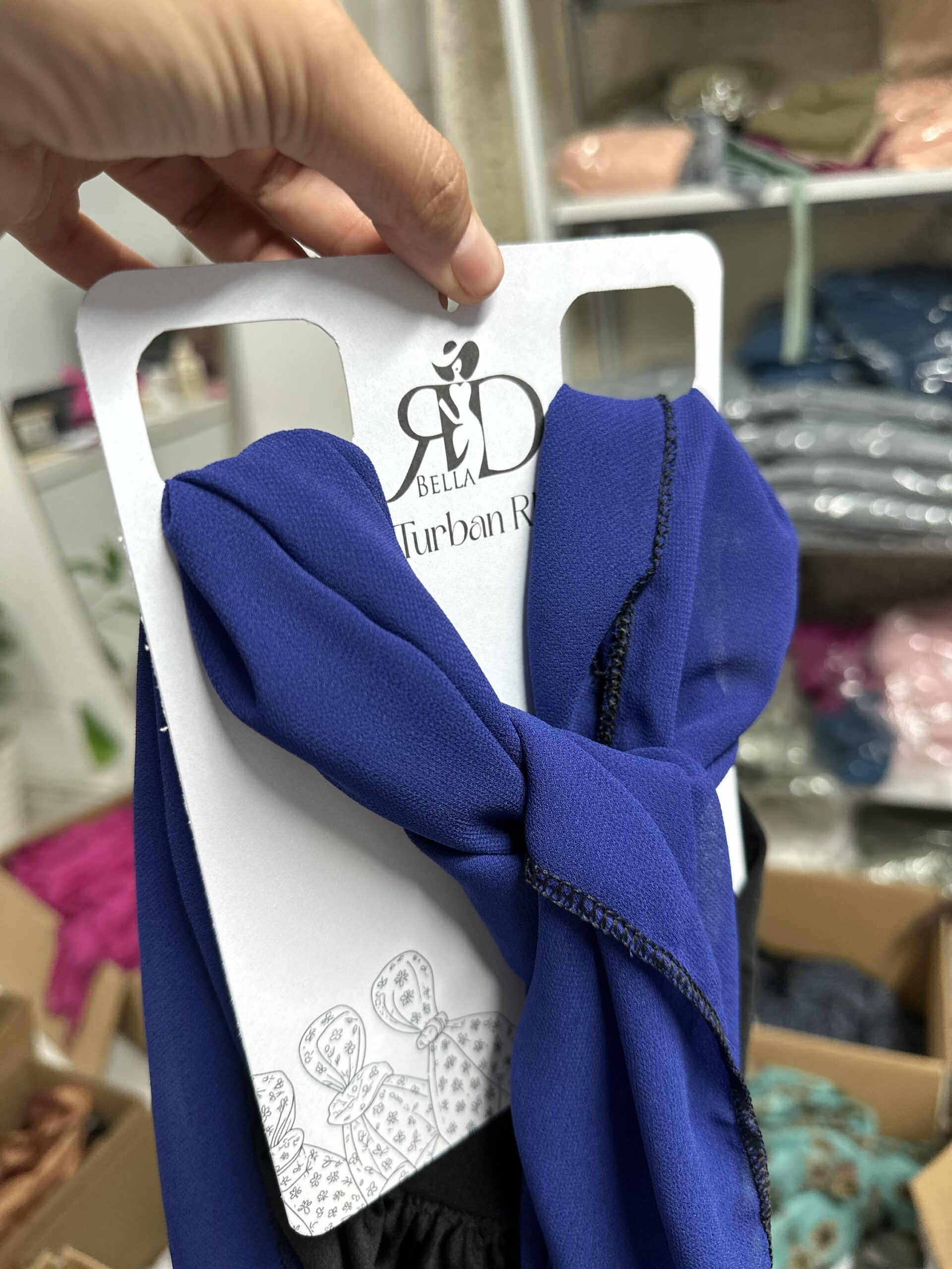 Alternative view of Turban de plage bleu roi